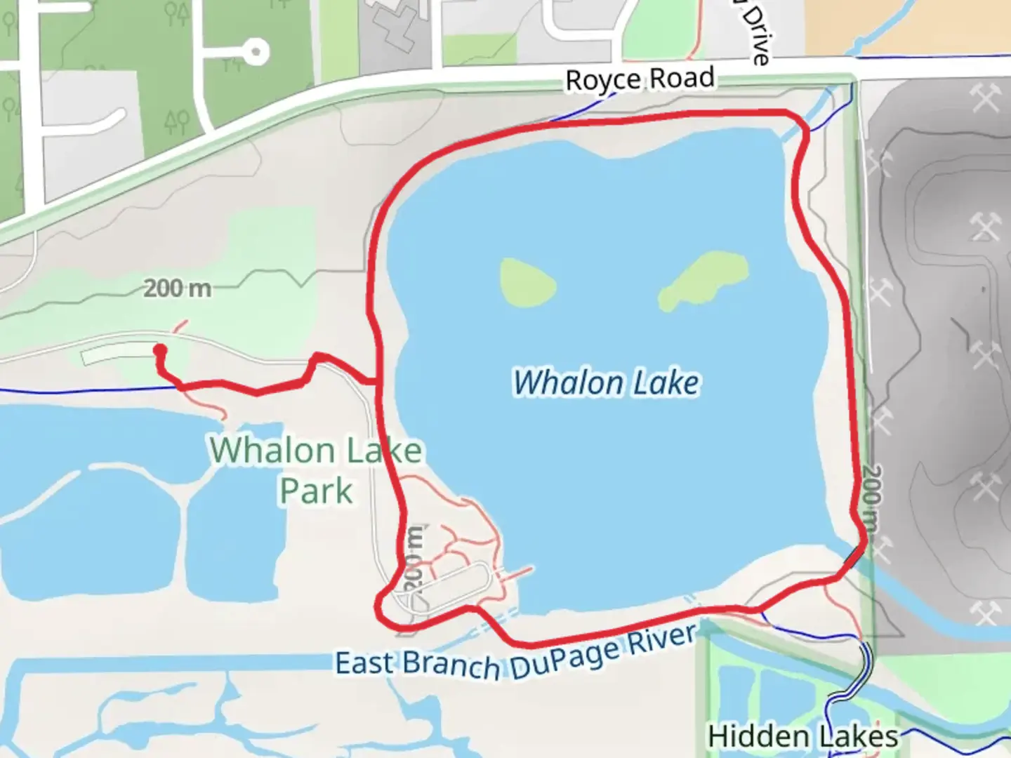 An image depicting the trail Whalon Lake Loop and its surrounding area.
