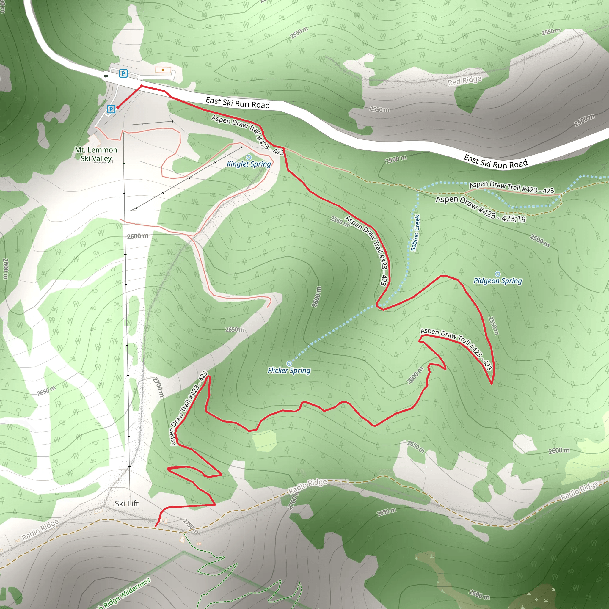 Aspen Draw Trail - East Ski Run Road mobile static map