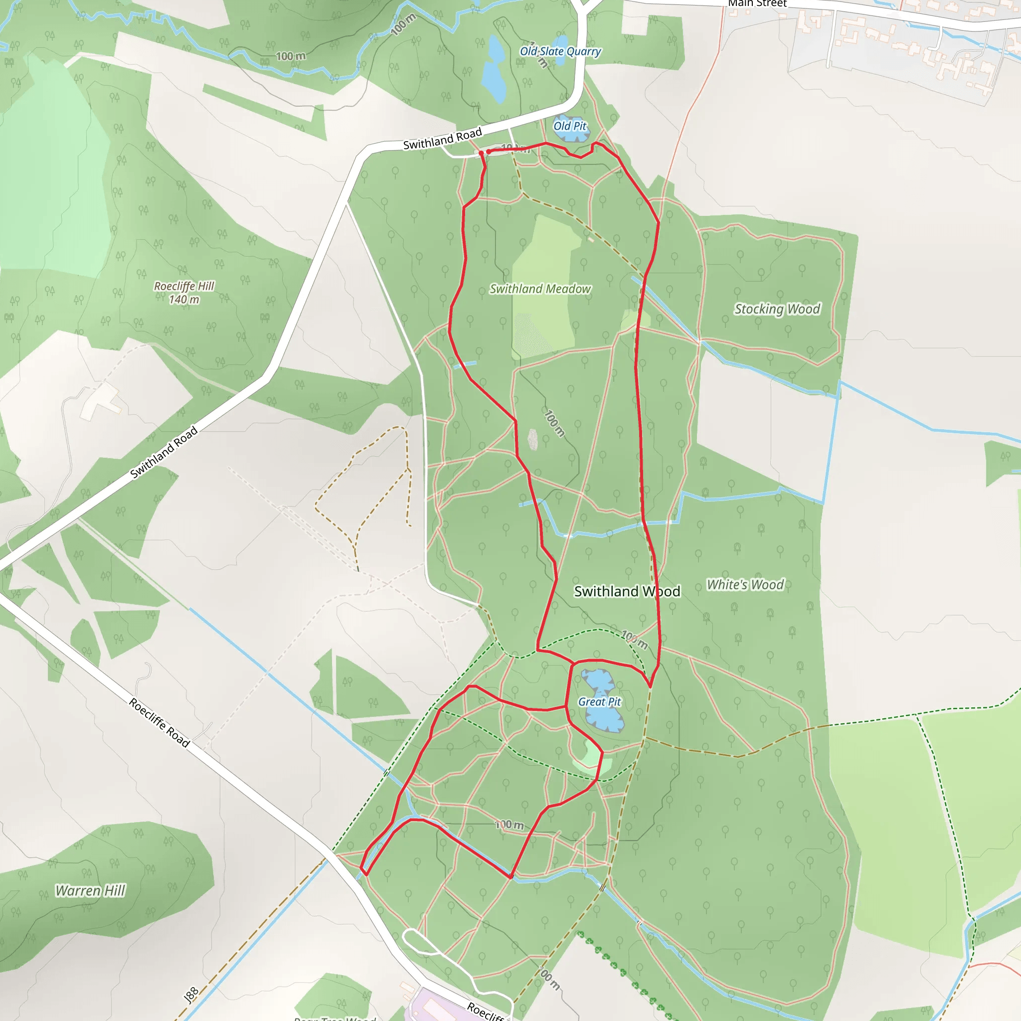 Swithland Woods Loop mobile static map