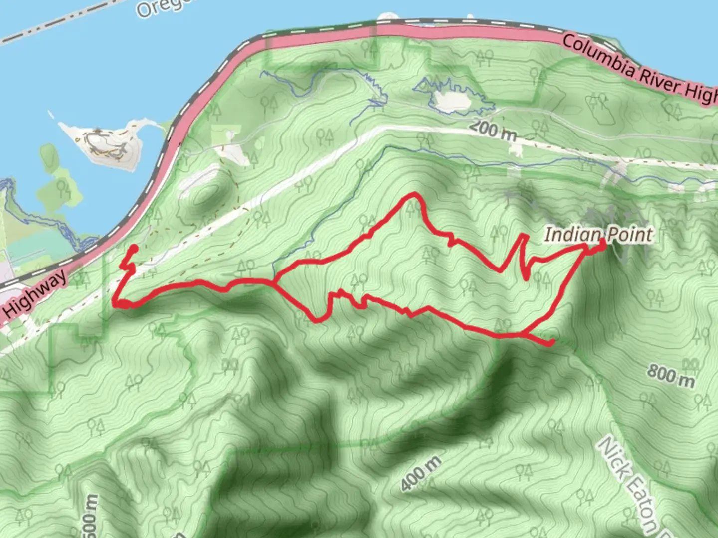 An image depicting the trail Indian Point Loop and its surrounding area.
