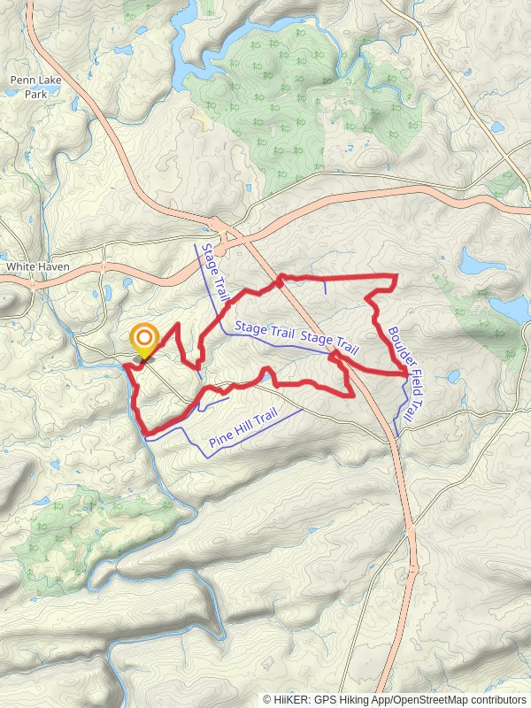 Hickory Run and Sand Spring Lake Loop via Stone Trail mobile static map