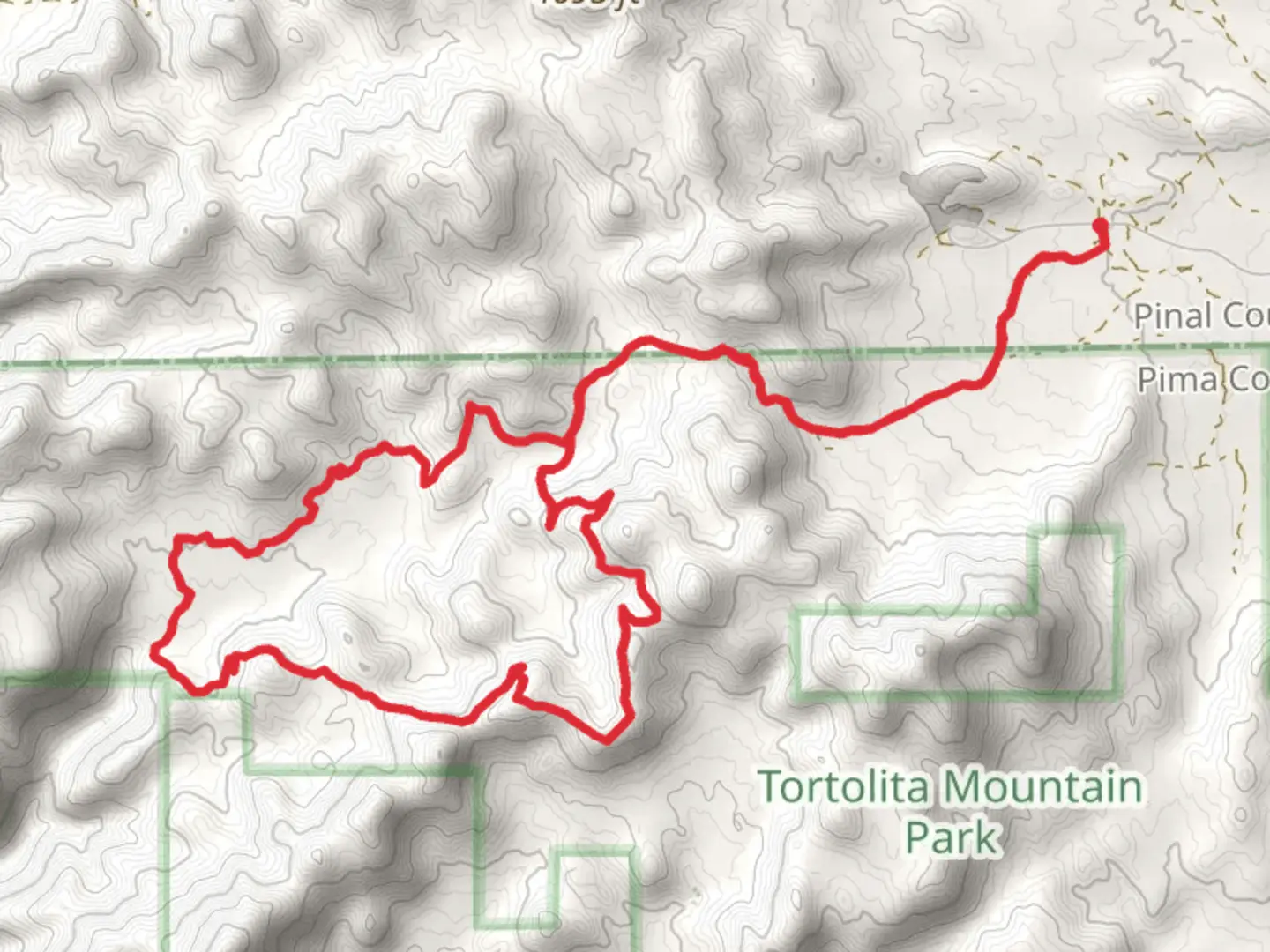 An image depicting the trail Wild Burro and Ridgeline Loop and its surrounding area.