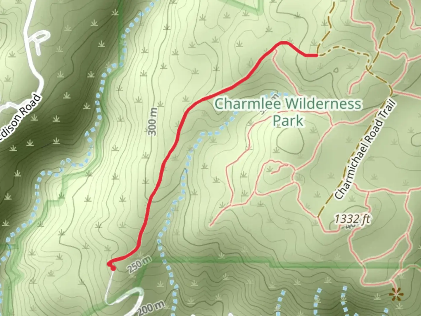 An image depicting the trail Potrero Trail and its surrounding area.