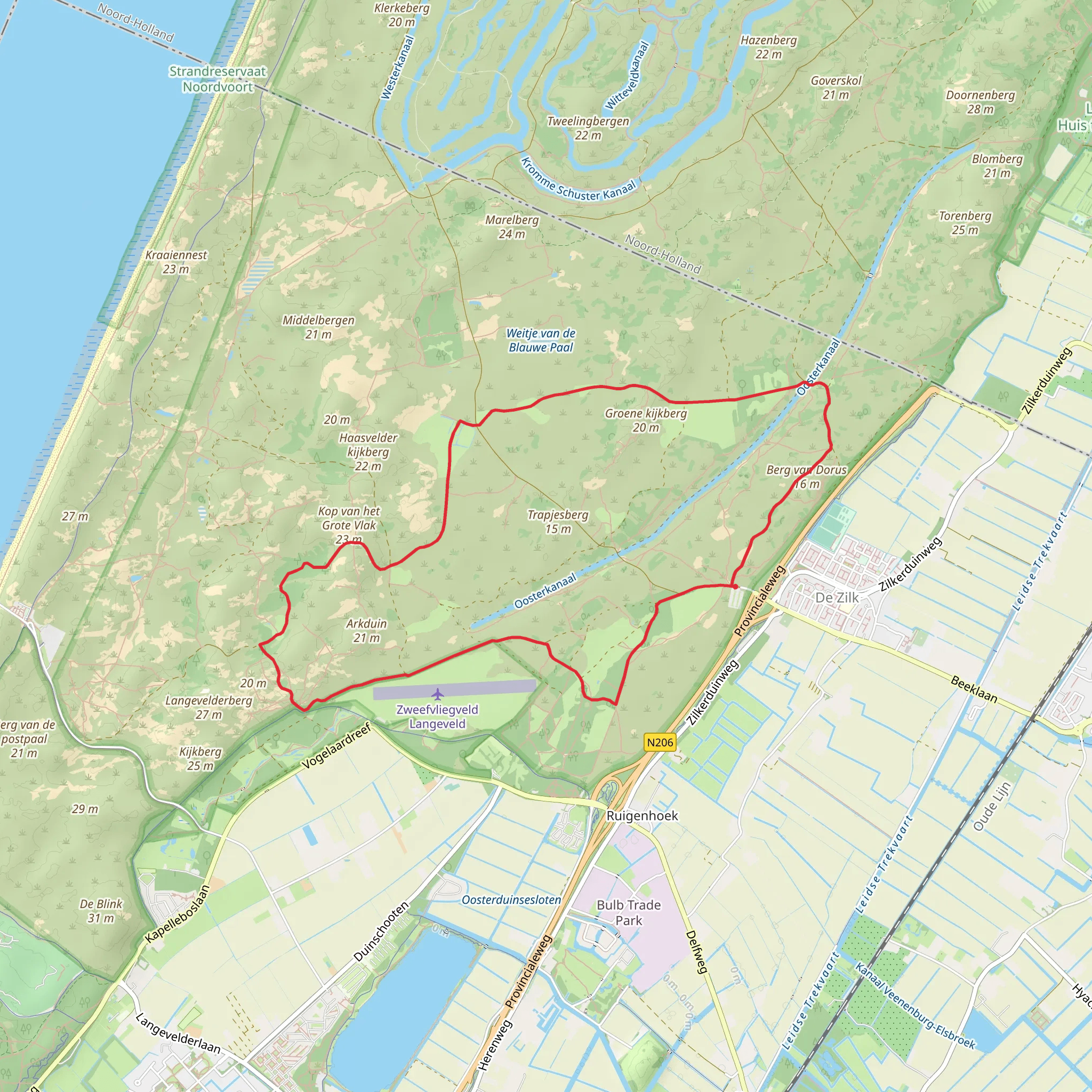 Oost Weg, Vogelenveld, Starrenbroek and Paardenkerhof Loop mobile static map
