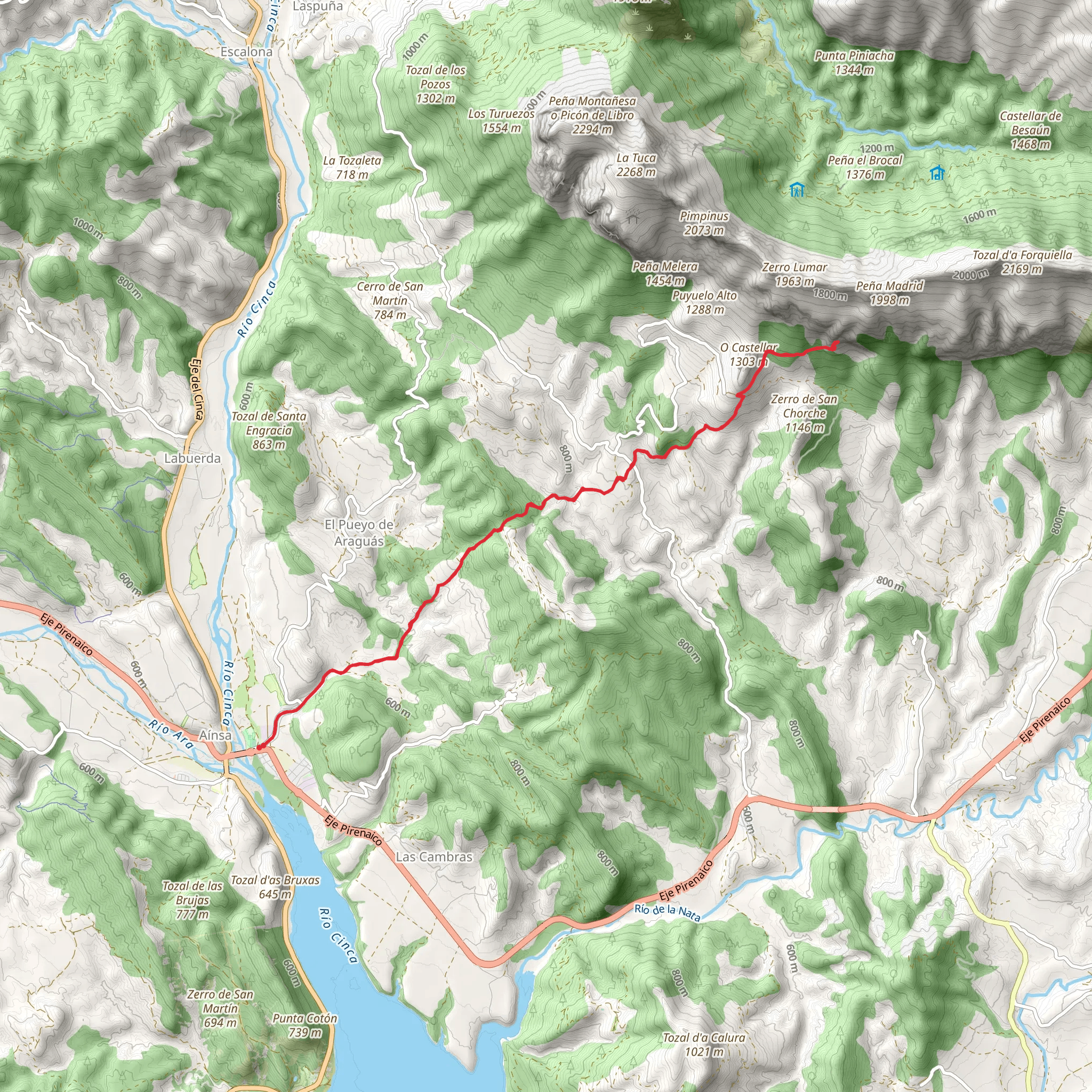 Ainsa - Hermitage of Espelunga PR HU 43 mobile static map