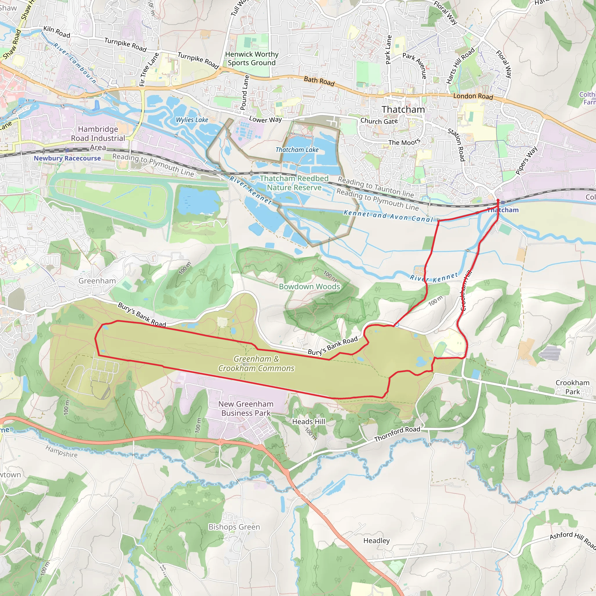 Greenham Common from Pipers Lane mobile static map