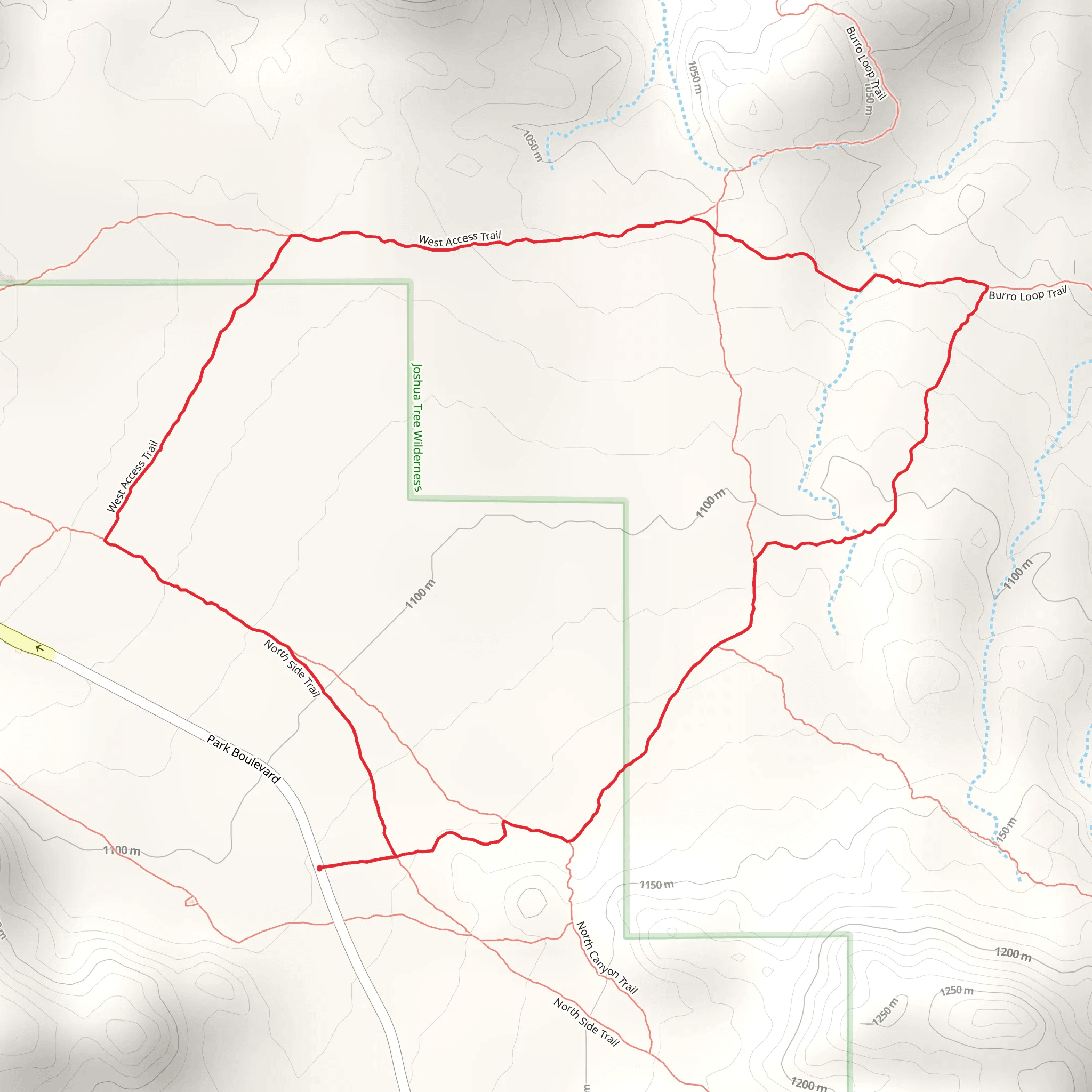 North Canyon - Burro Loop - West Access Trail mobile static map