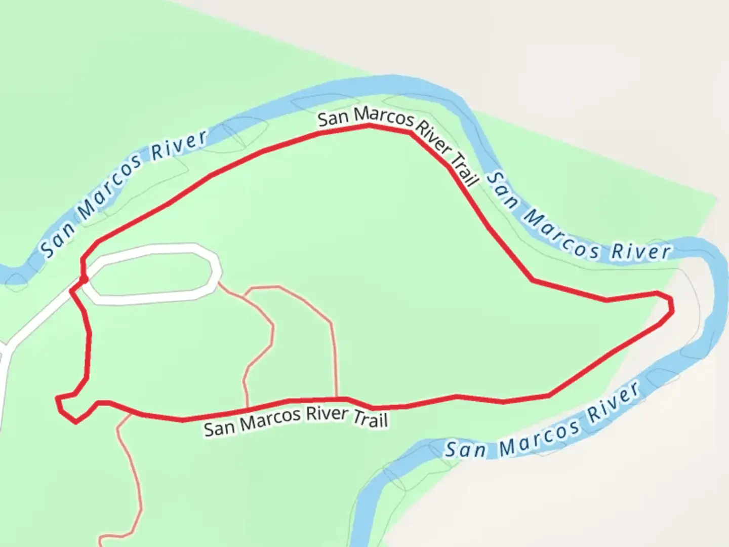 An image depicting the trail San Marcos River Trail Loop and its surrounding area.