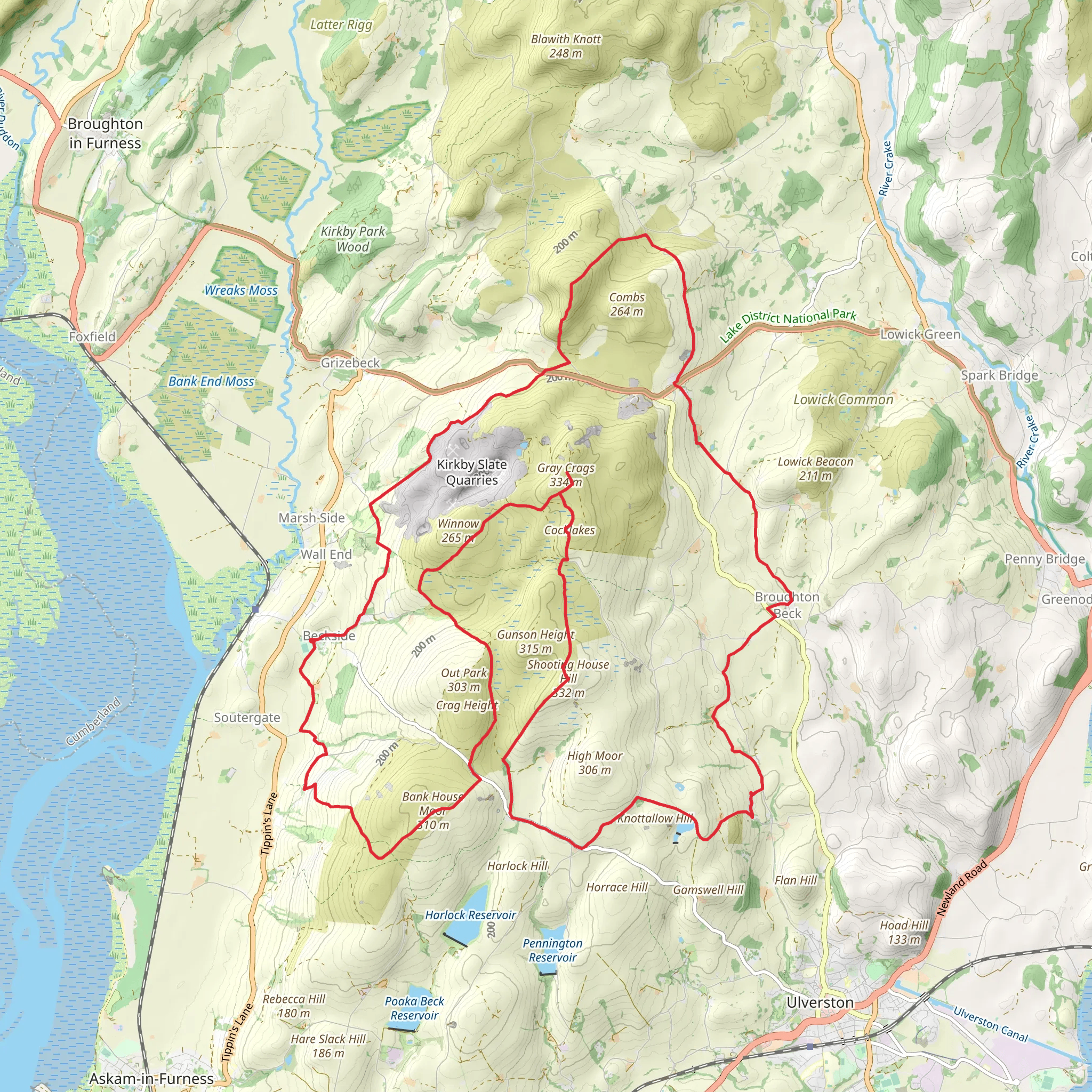Kirkby Moor and Burney Loop via Cumbria Way mobile static map