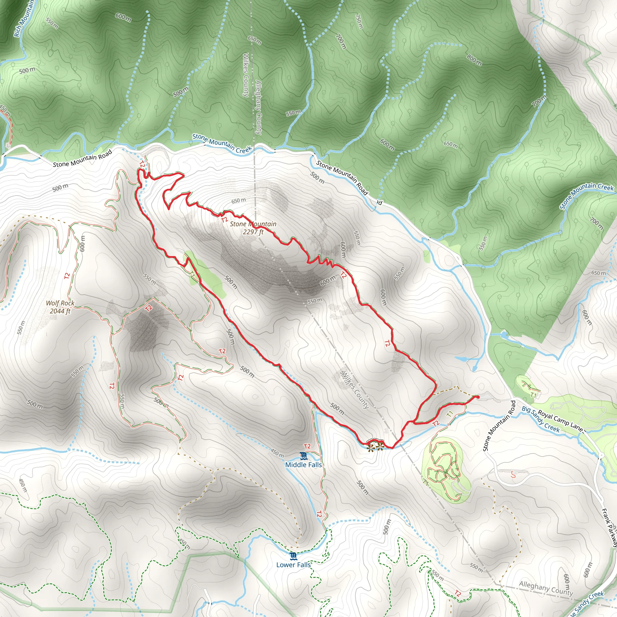Stone Mountain Loop Trail mobile static map