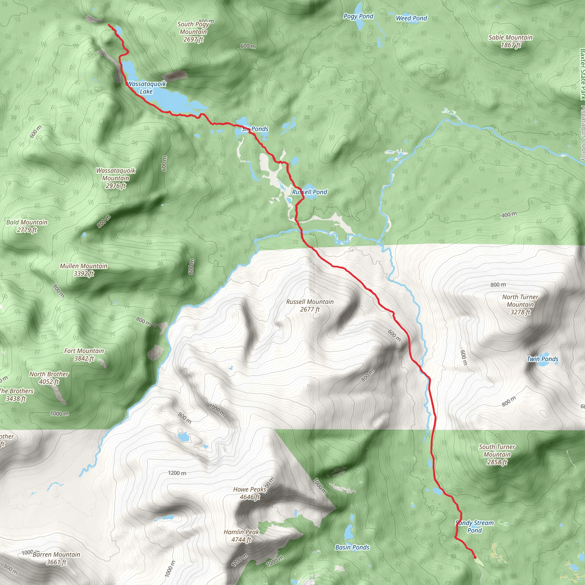 Wassataquoik Lake Trail mobile static map