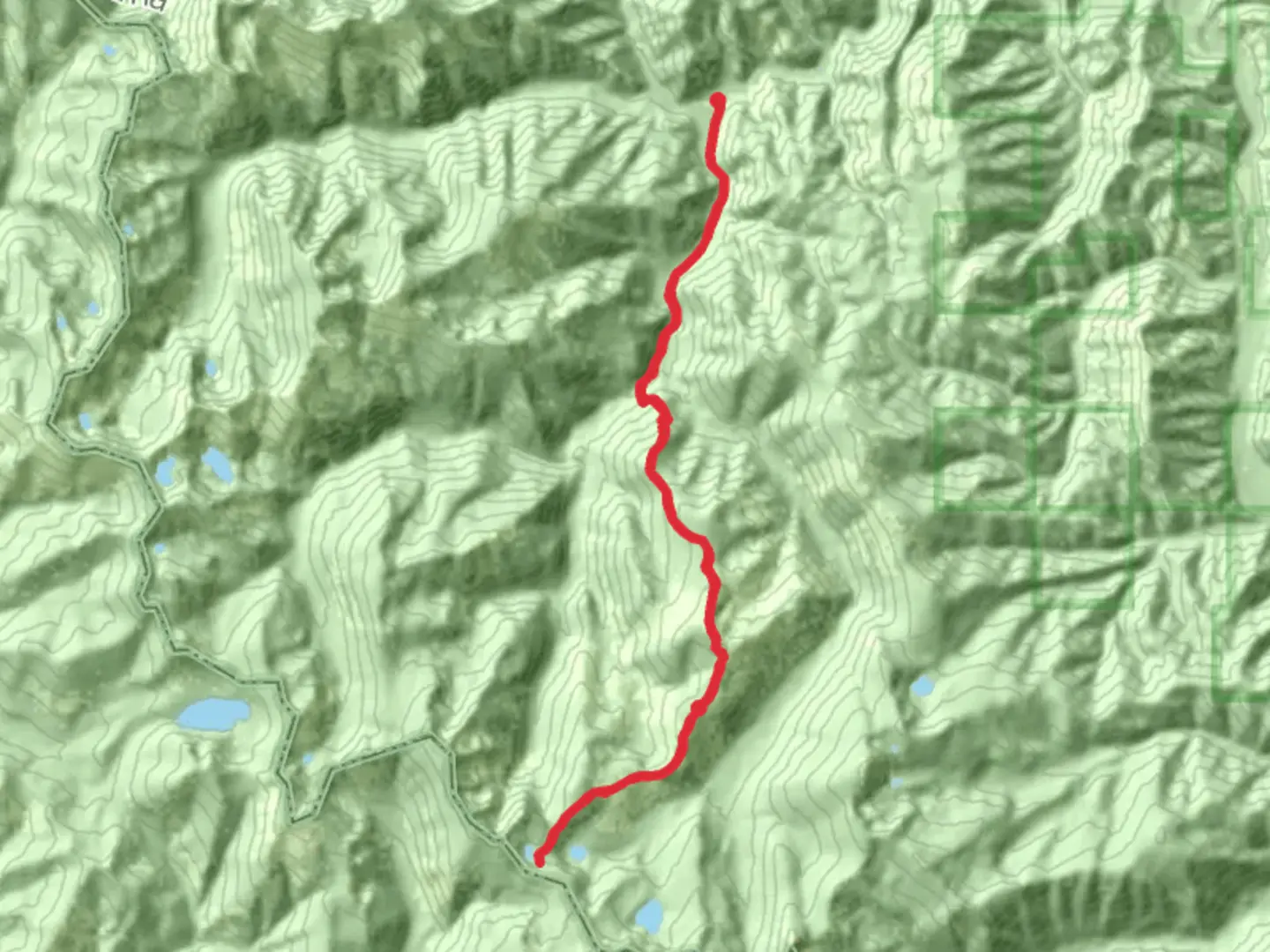 An image depicting the trail Indian Ridge Trail via West Fork Fish Creek Trail and its surrounding area.