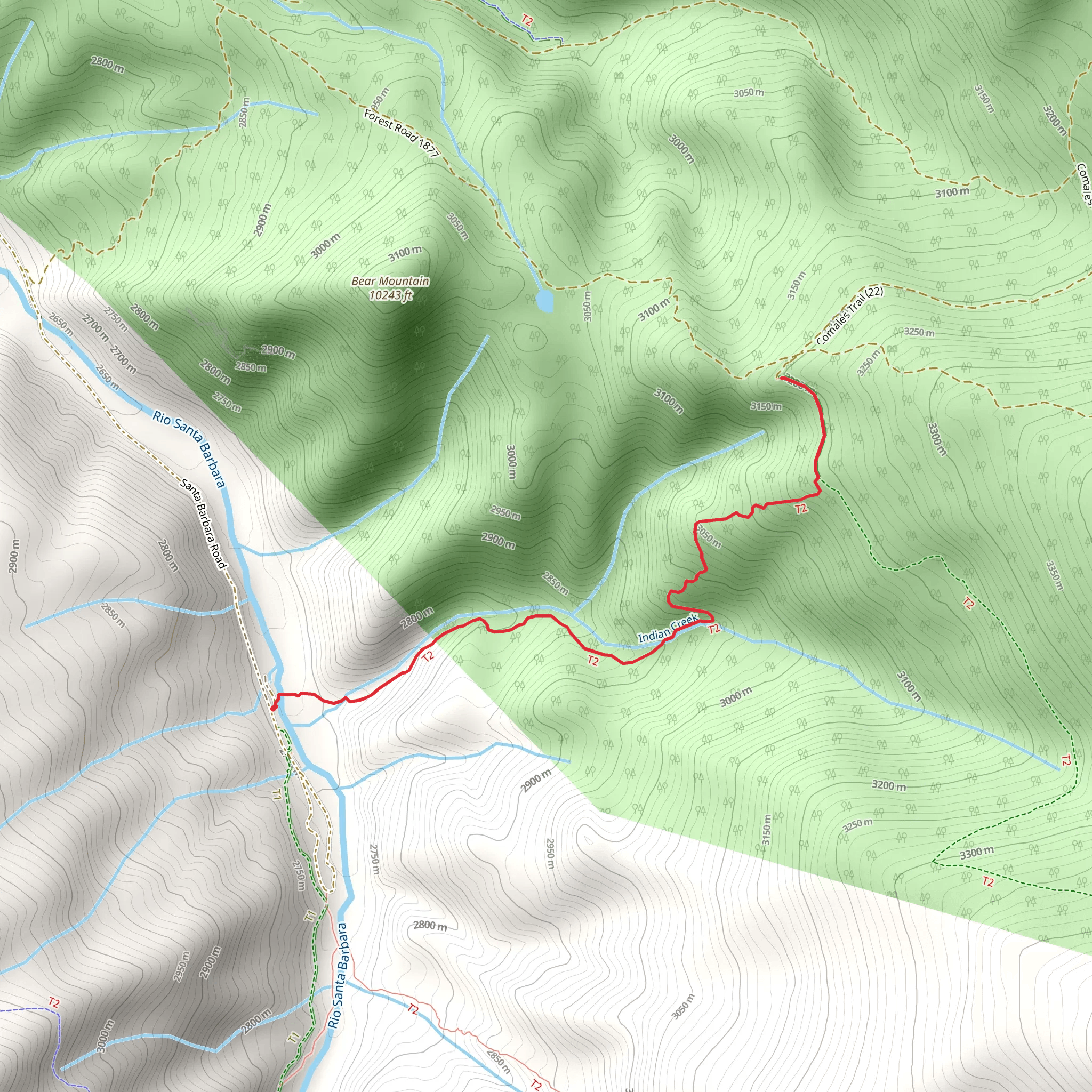 Indian Creek Trail mobile static map