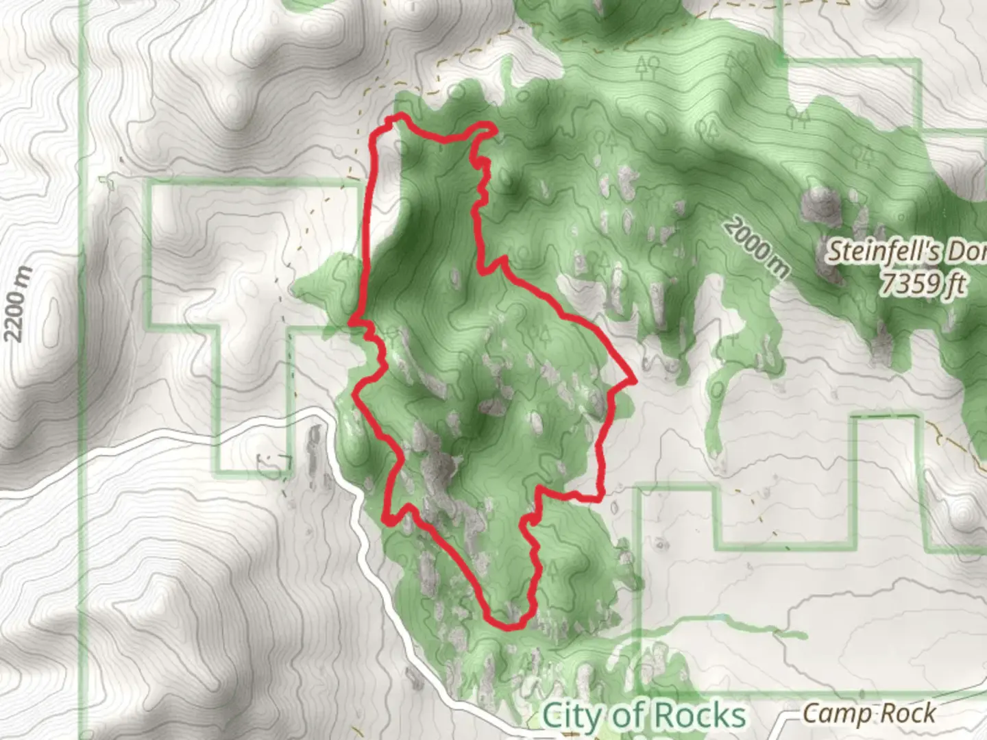 An image depicting the trail Bumblie Wall and North Fork Circle Creek Loop Trail and its surrounding area.