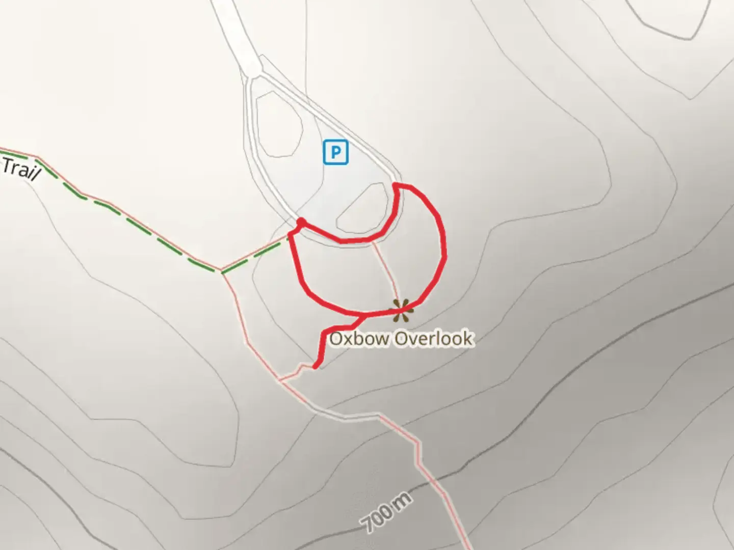 An image depicting the trail Oxbow Overlook Loop Trail and its surrounding area.