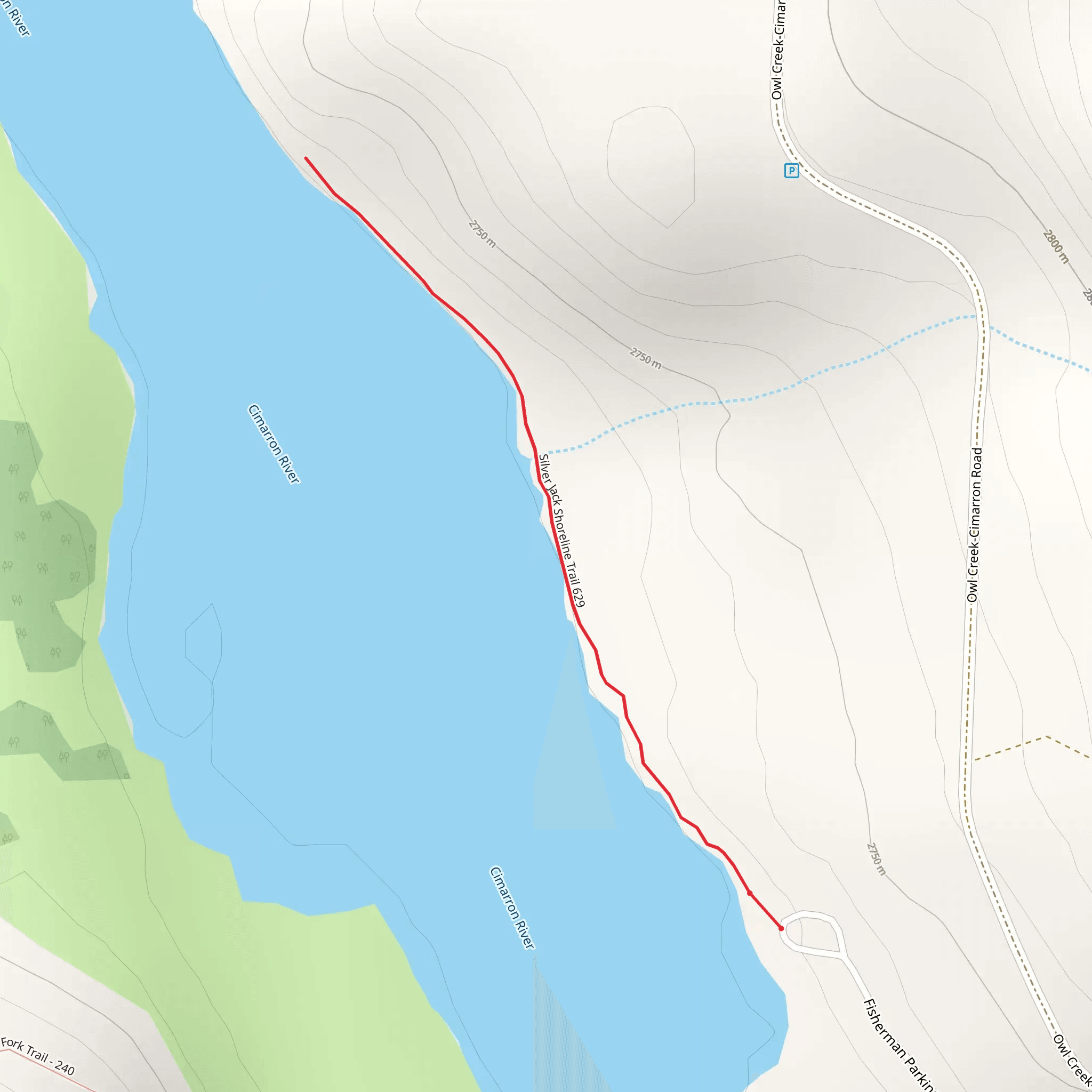 Silver Jack Shoreline Trail mobile static map