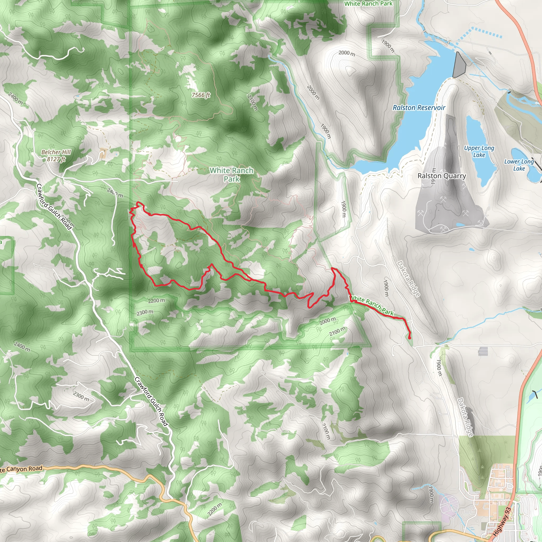 Belcher Hill Trail and Mustang Loop Trail mobile static map