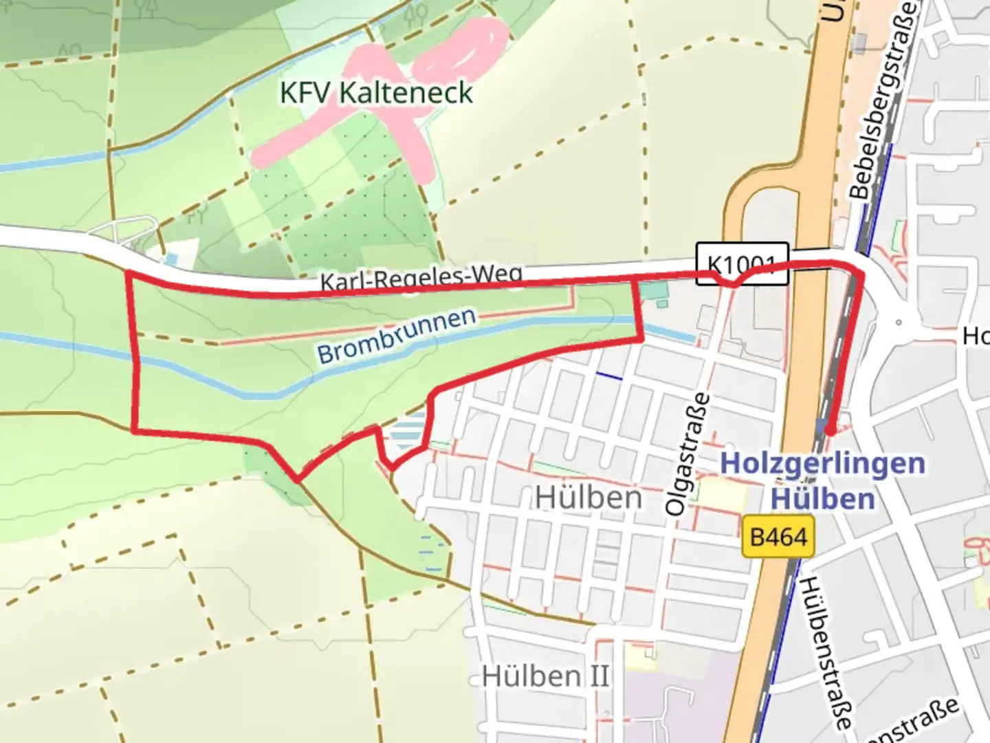 An image depicting the trail Karl-Regeles-Weg Loop and its surrounding area.