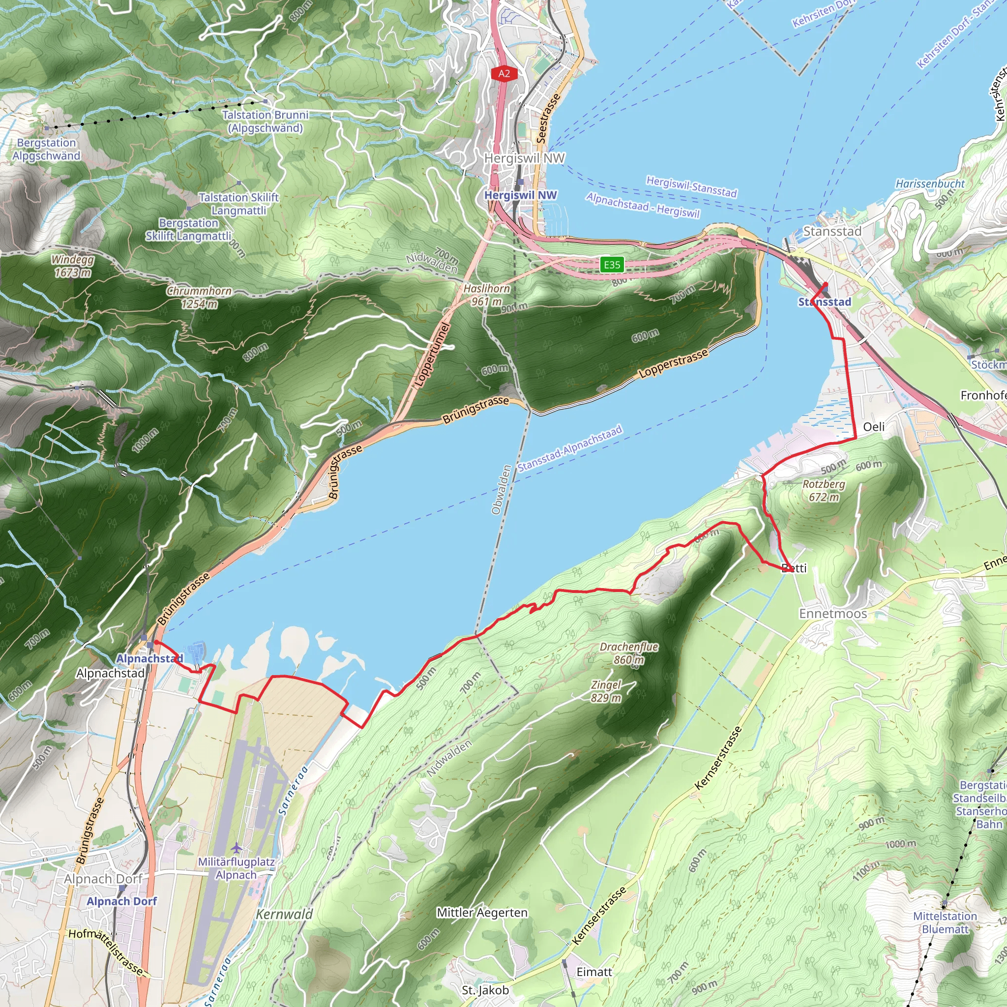 Around Lake Alpnach mobile static map