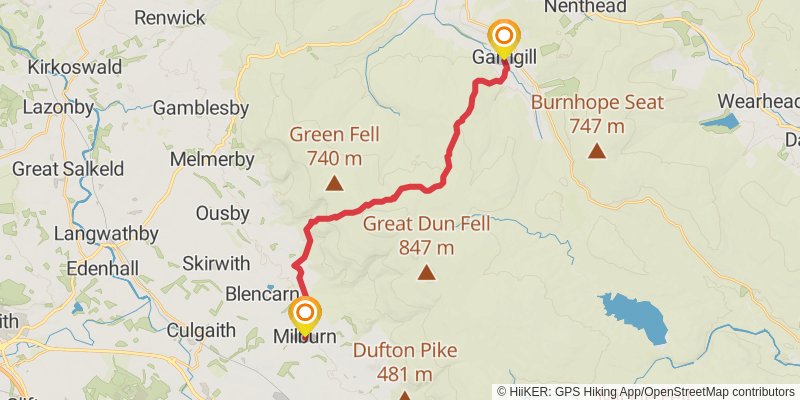 A Pennine Journey stage 14 Map