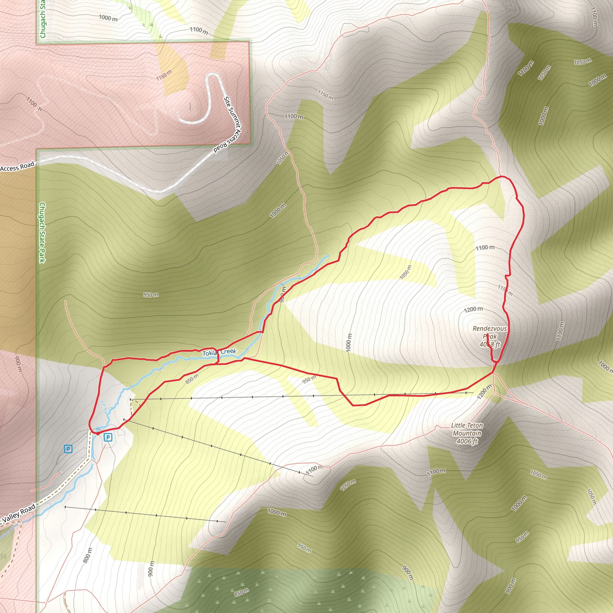 Rendezvous Peak Trail Loop mobile static map