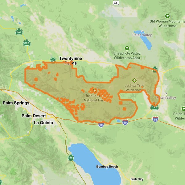 Joshua Tree National Park mobile static map