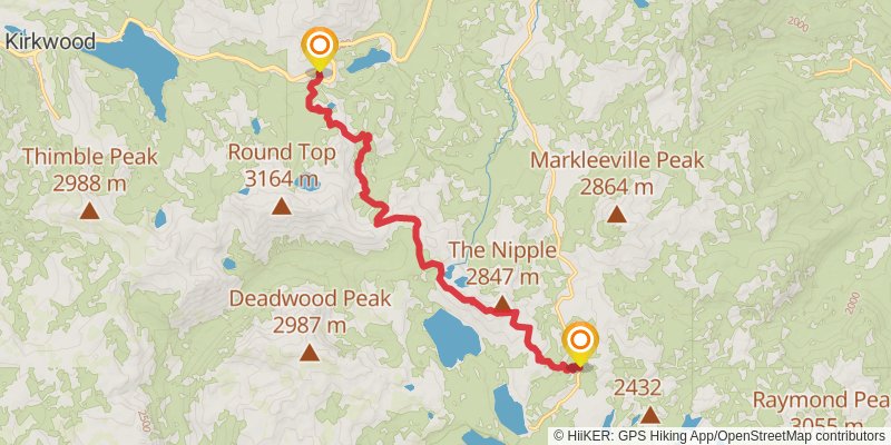 Tahoe To Yosemite Trail stage 5 Map