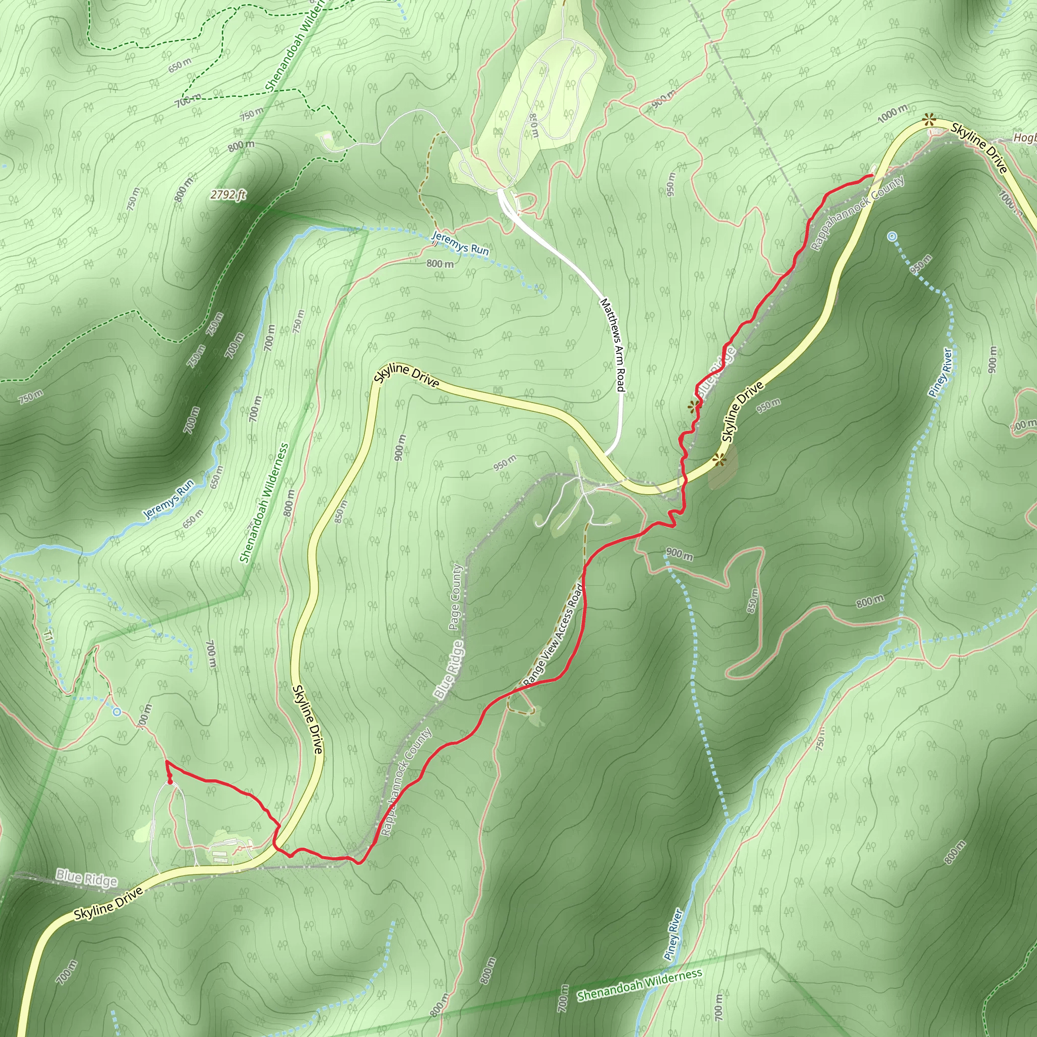 Appalachian Trail and Sugarloaf Peak mobile static map