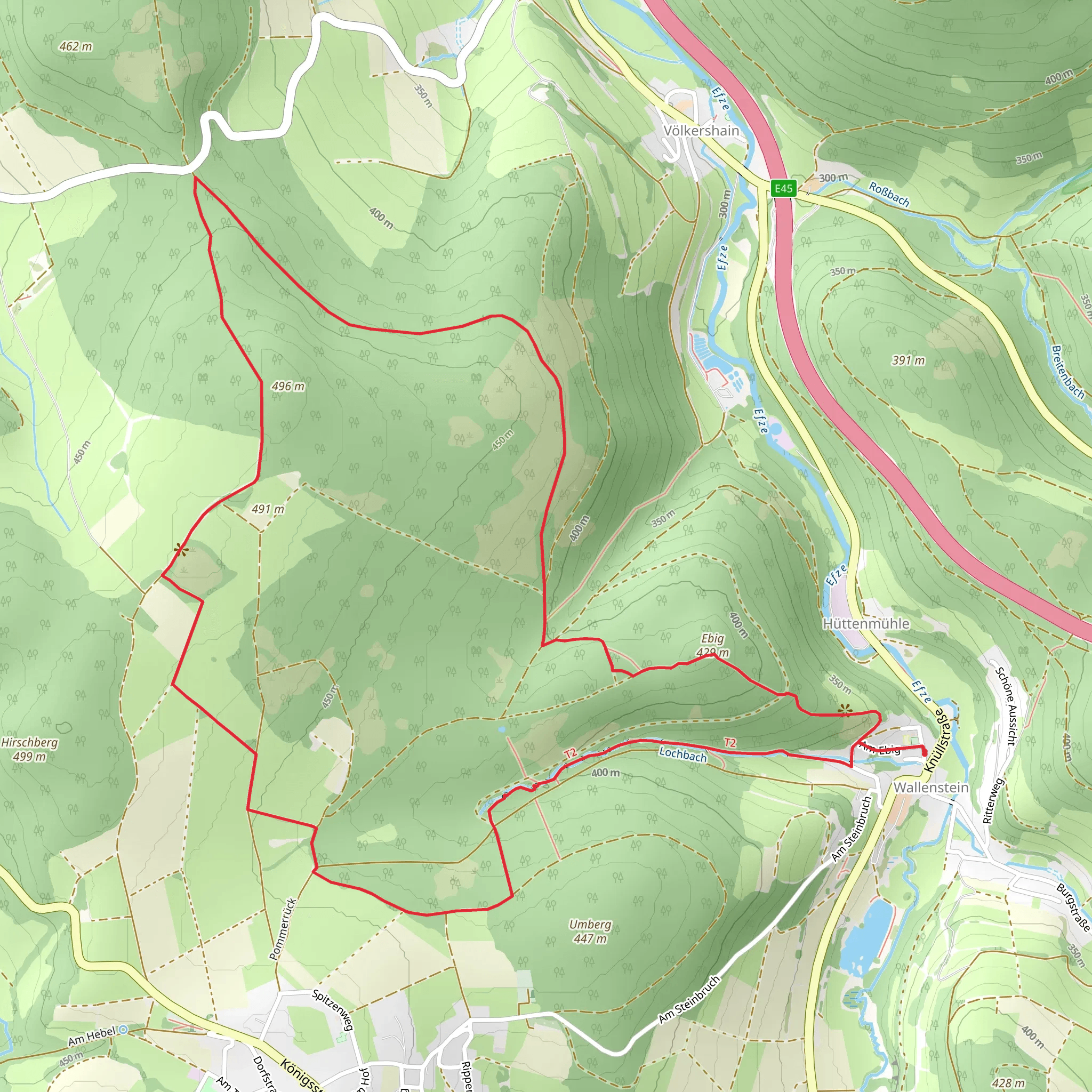 Burgenweg and HR7 Loop mobile static map