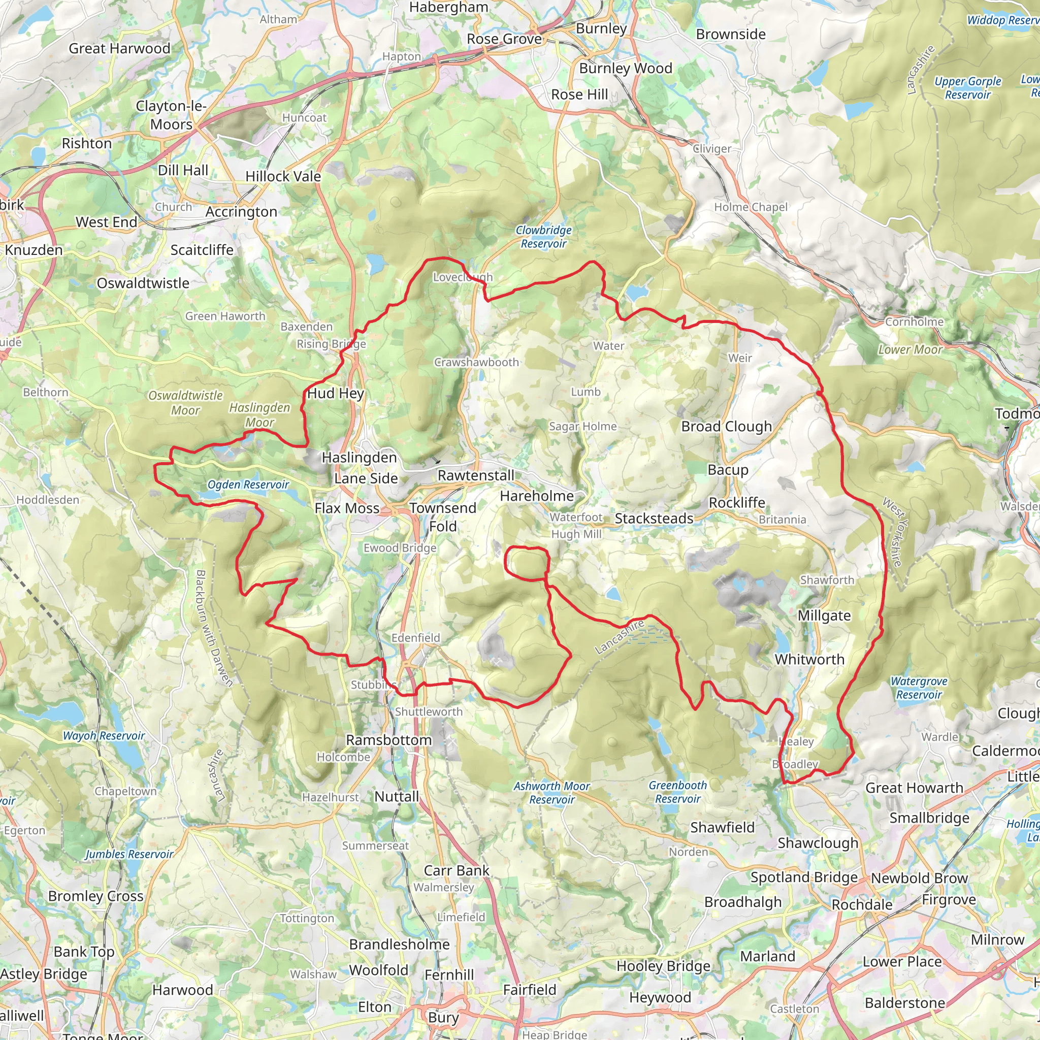 Rossendale Way mobile static map