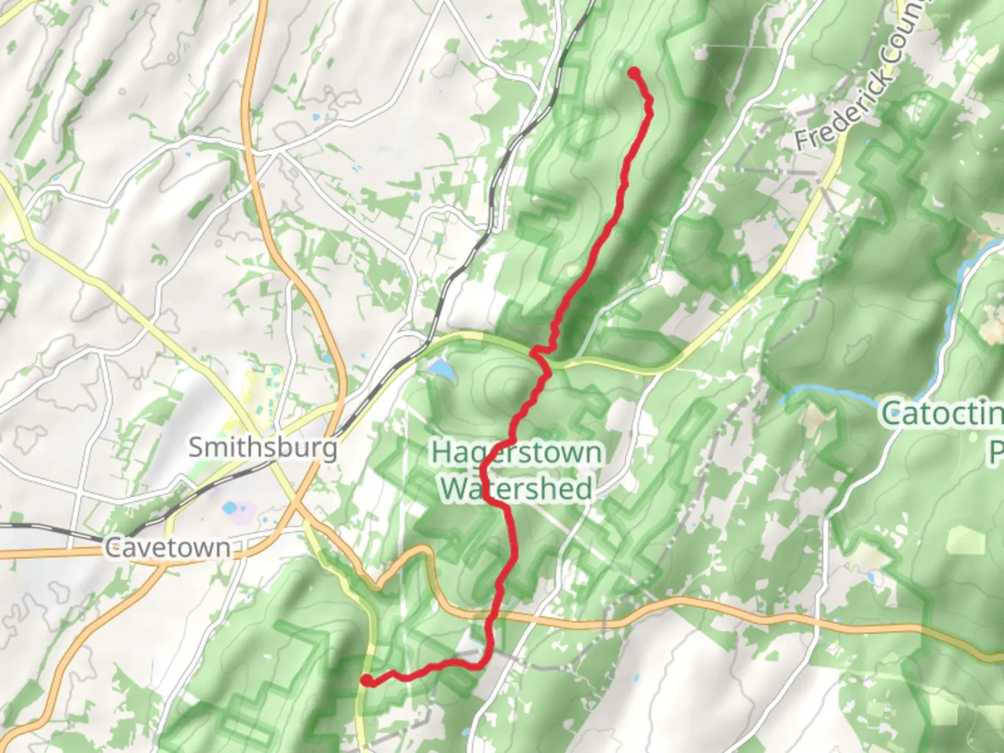 An image depicting the trail Buzzard Knob and Raven Rock via Appalachian Trail and its surrounding area.