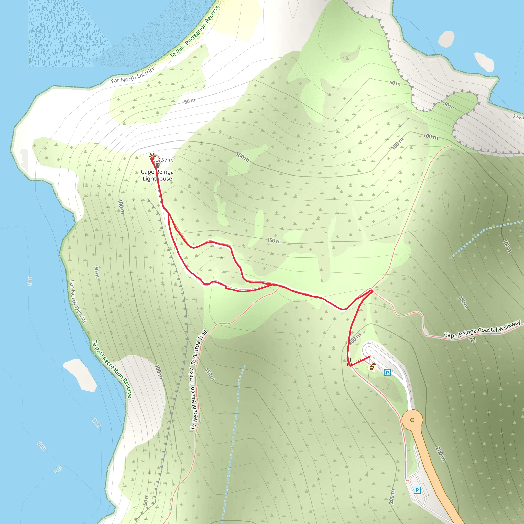 Cape Reinga Lighthouse Trail mobile static map