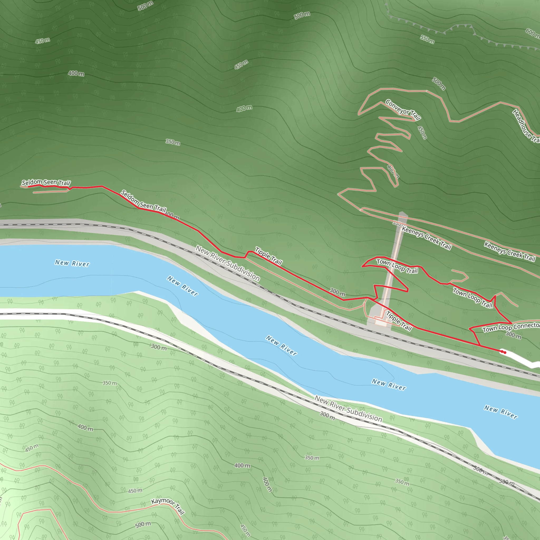 Tipple Trail and Town Loop Trail mobile static map
