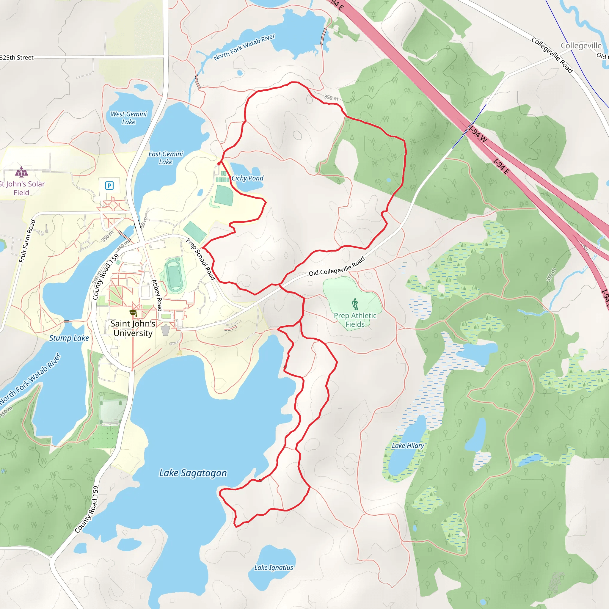 Cichy Pond and Chapel Loop Trail mobile static map