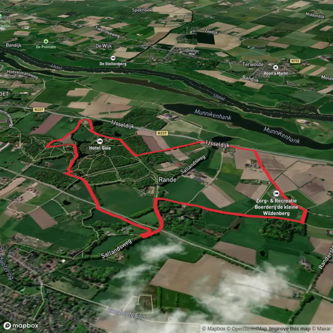 An image depicting the trail Wildenbergs Weg and Hanzestedenpad Loop and its surrounding area.