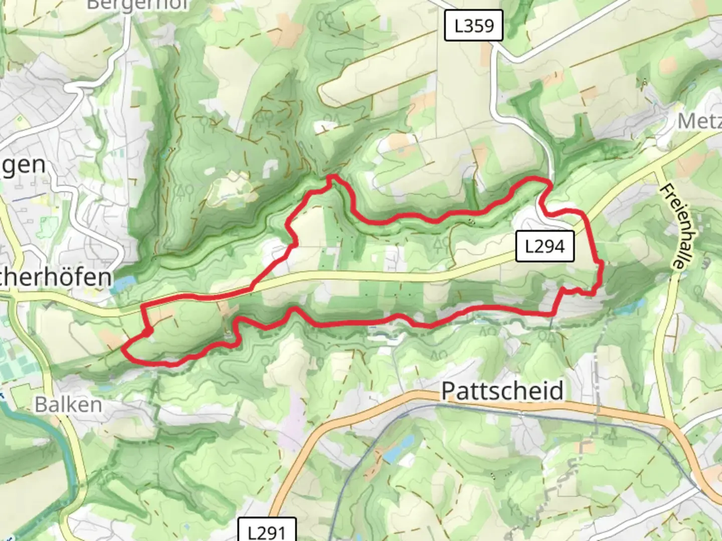 An image depicting the trail Talsperre Diepental via Leichlingen Sonne Rundweg and its surrounding area.