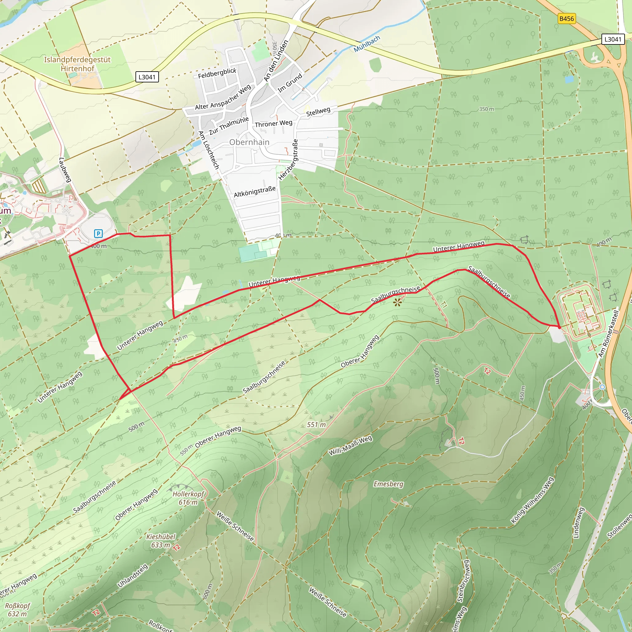 Taunus Lehrpfad Saalburg - Hessenpark Loop mobile static map