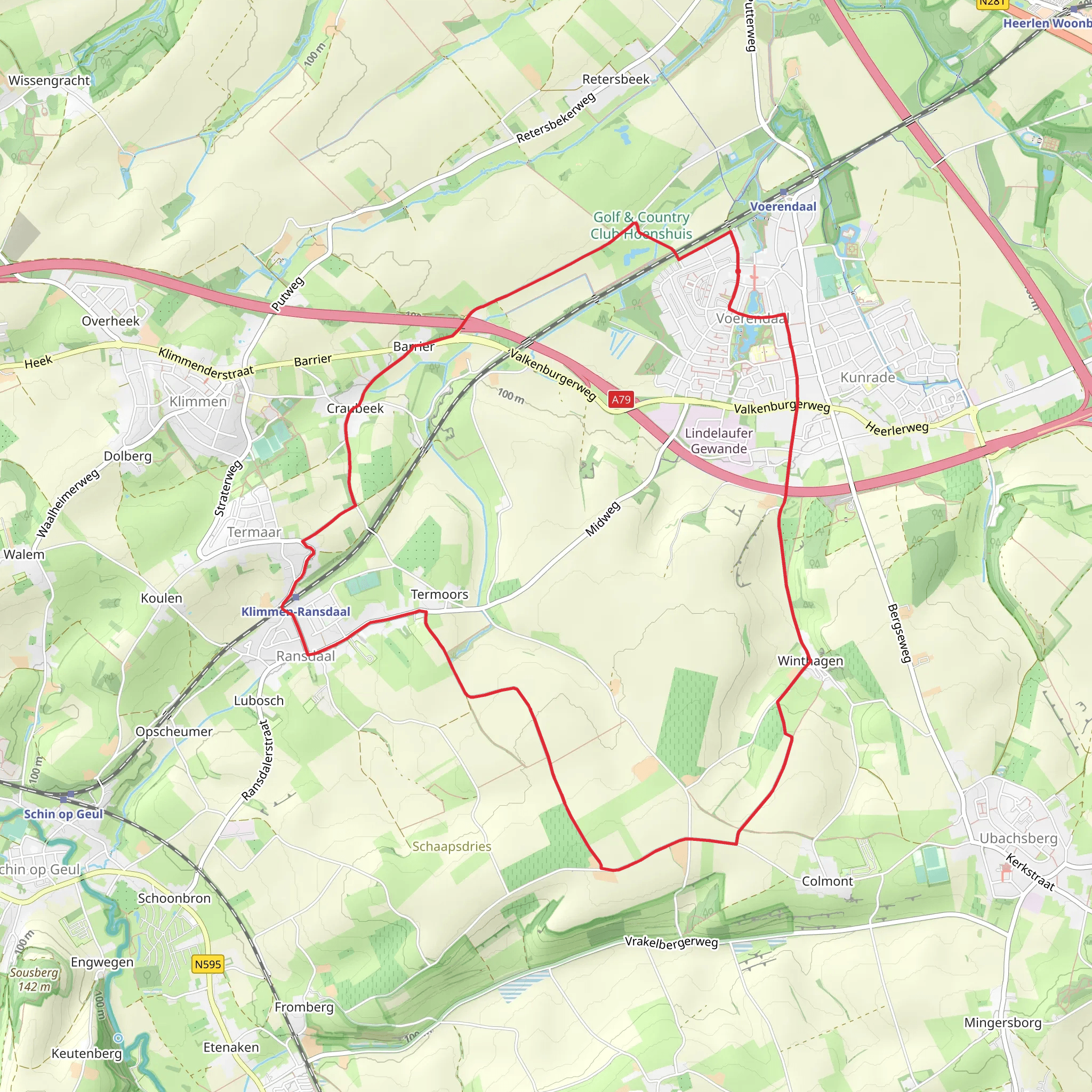 Voerendaal Vrouwenheide and Vrakelberg Loop mobile static map