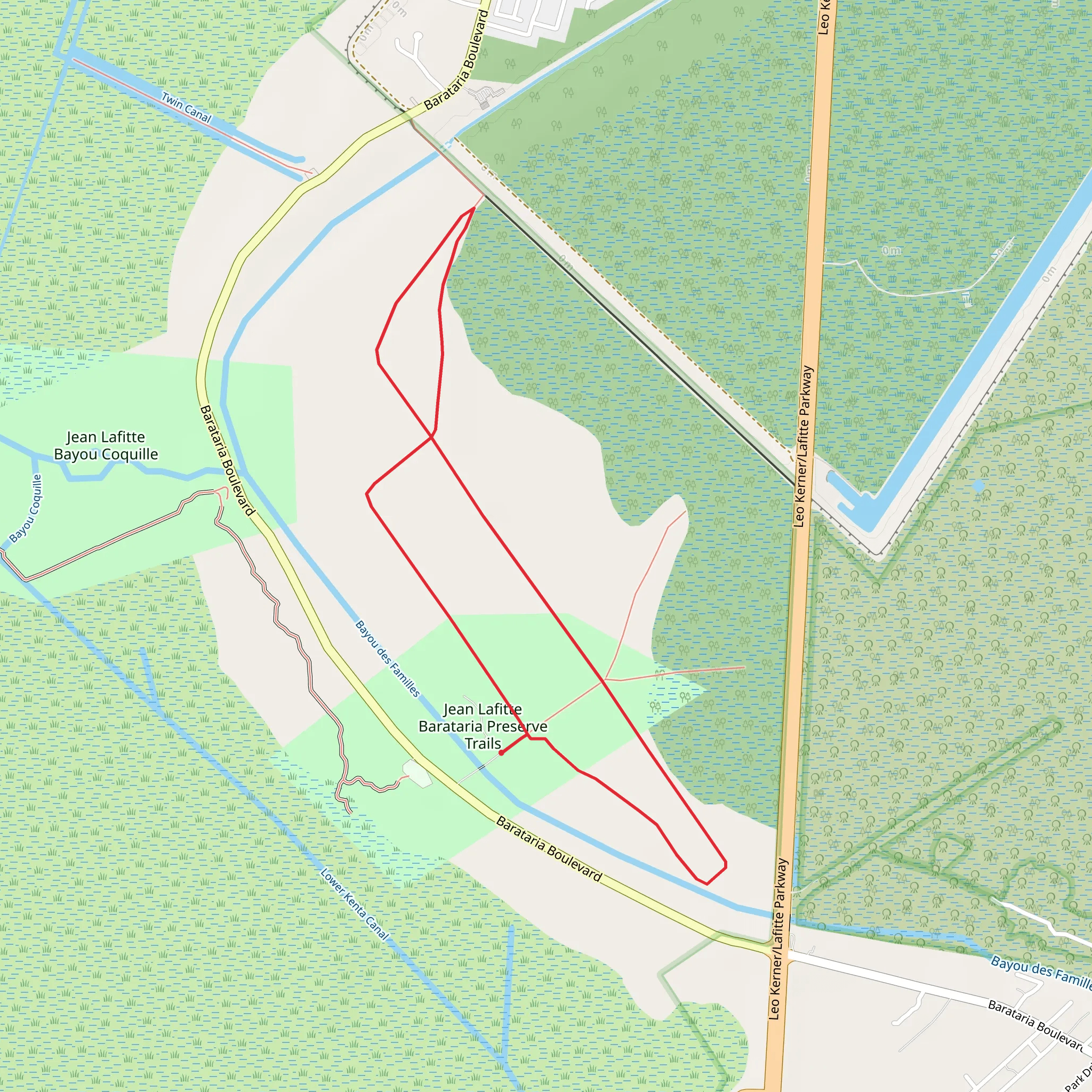 Jean Lafitte Barataria Preserve Loop Trails mobile static map