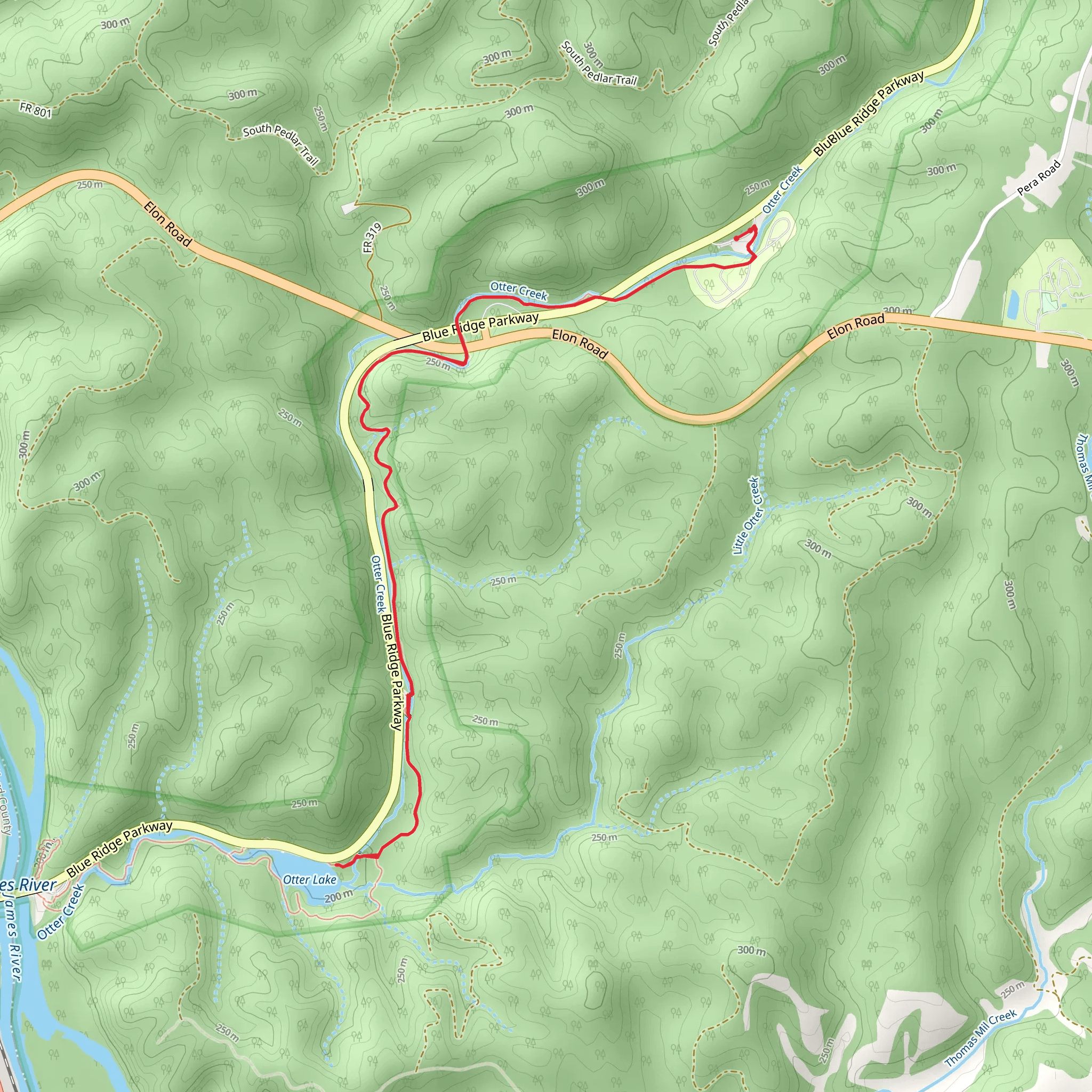 Otter Lake via Otter Creek Trail - Otter Creek Campground mobile static map