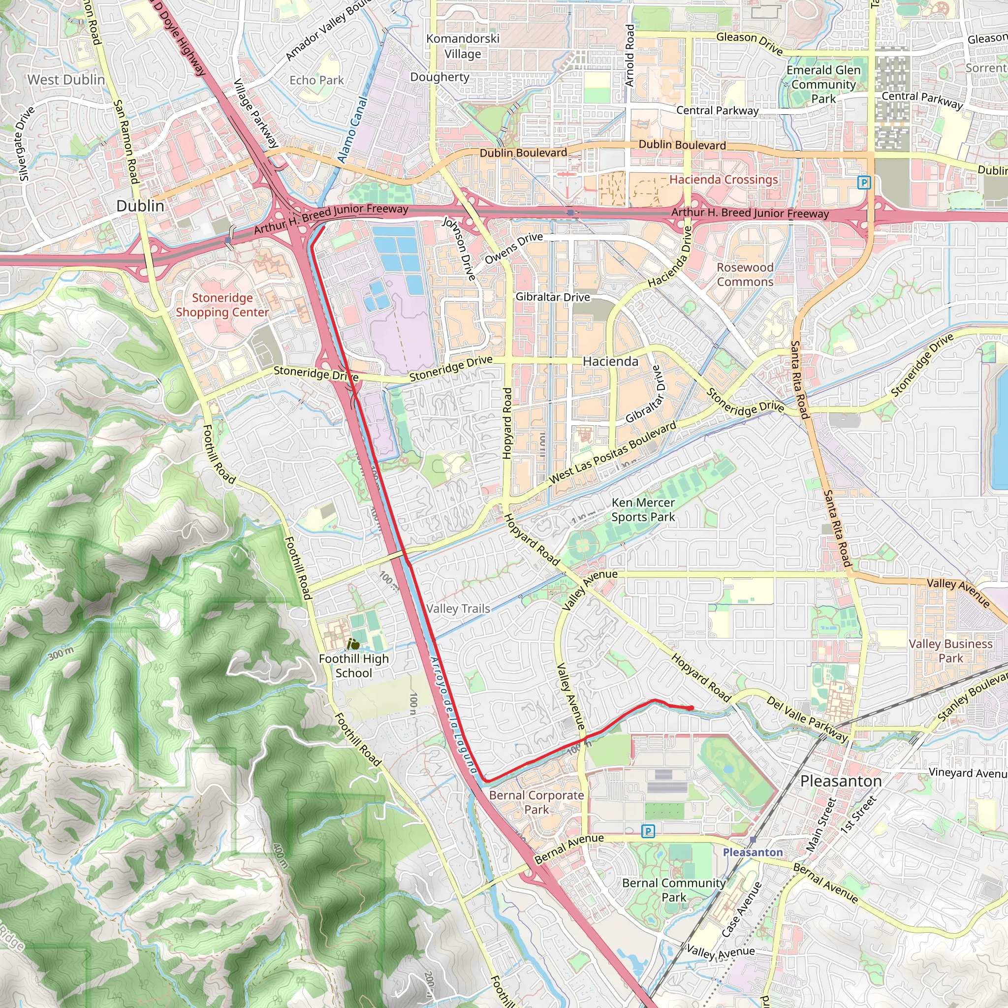Arroyo Valle - Centennial Trail mobile static map