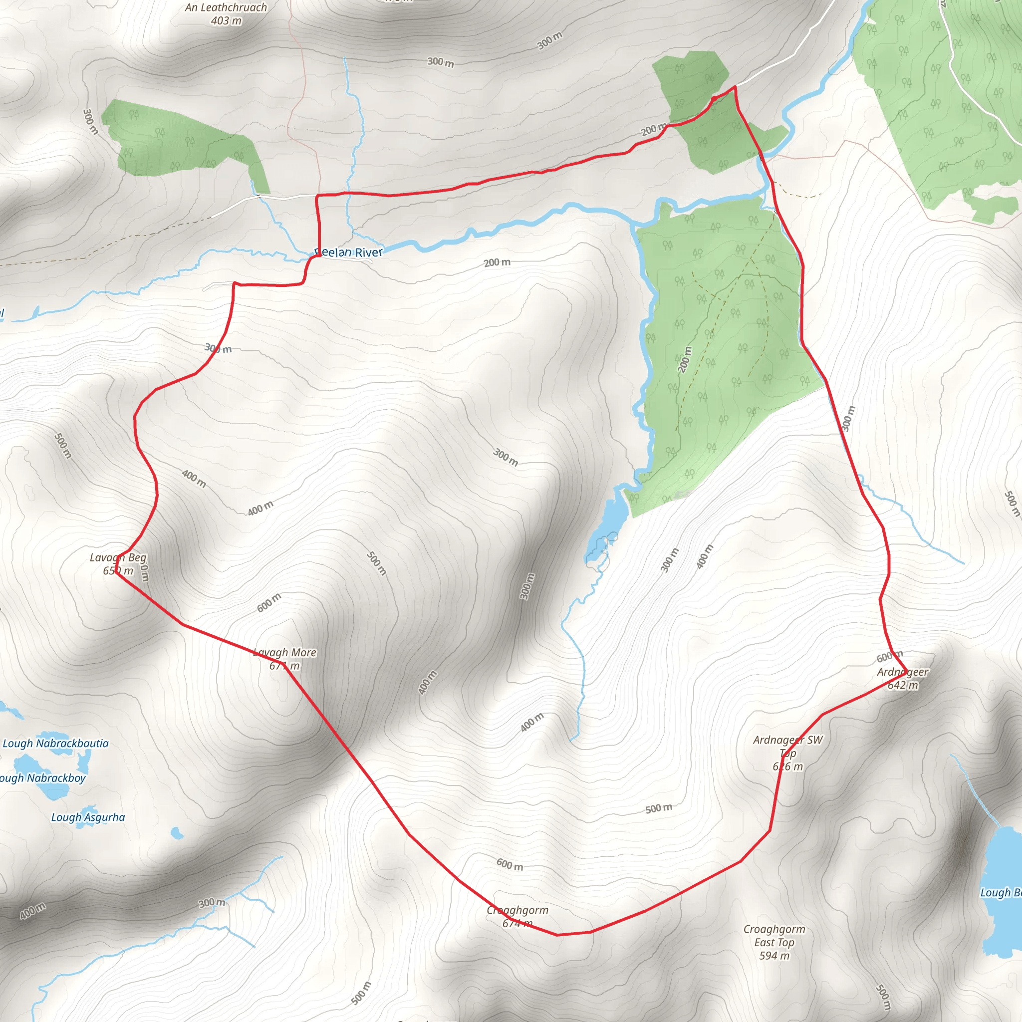Croaghgorm - Lavagh More Loop mobile static map