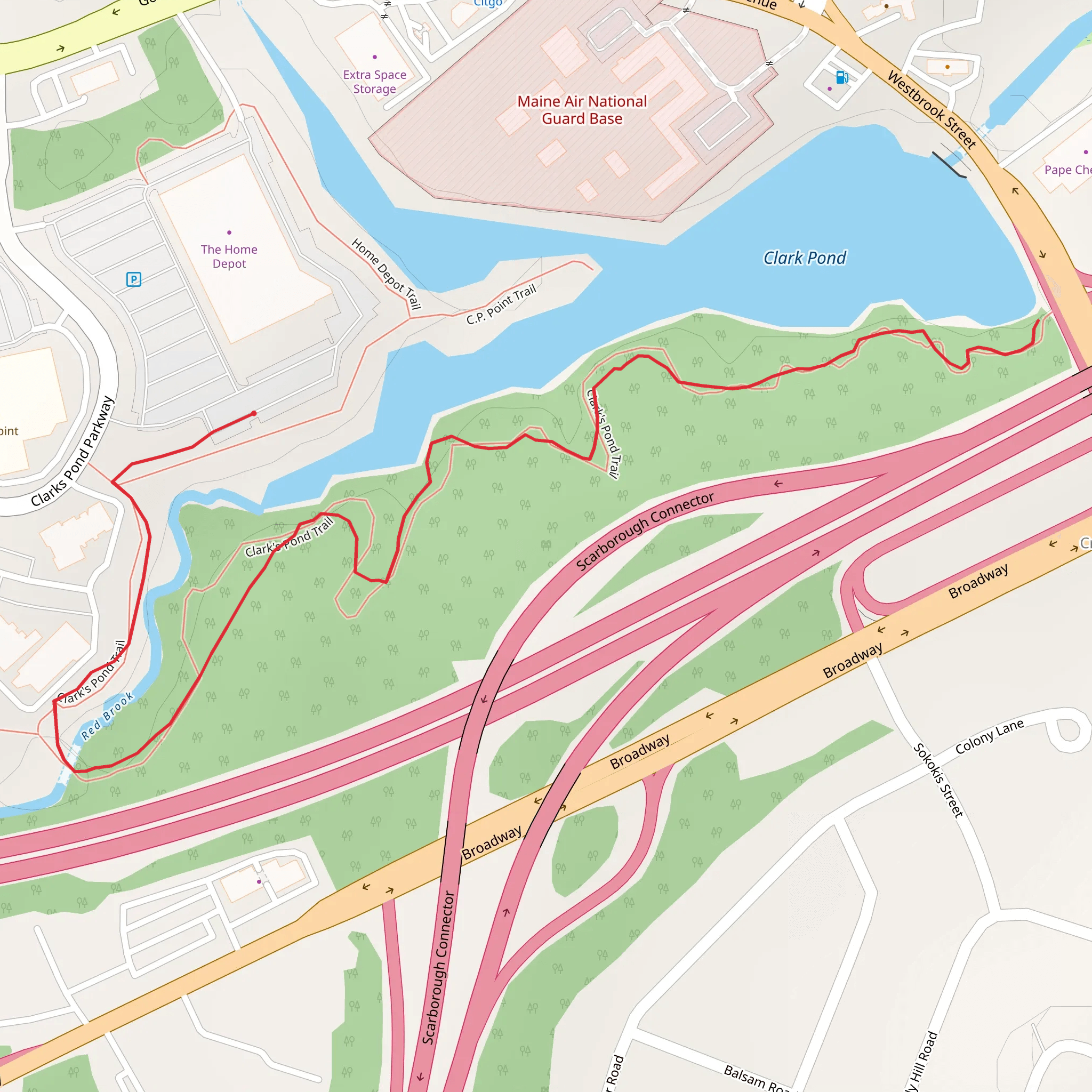 Clark Pond East Shore Loop mobile static map