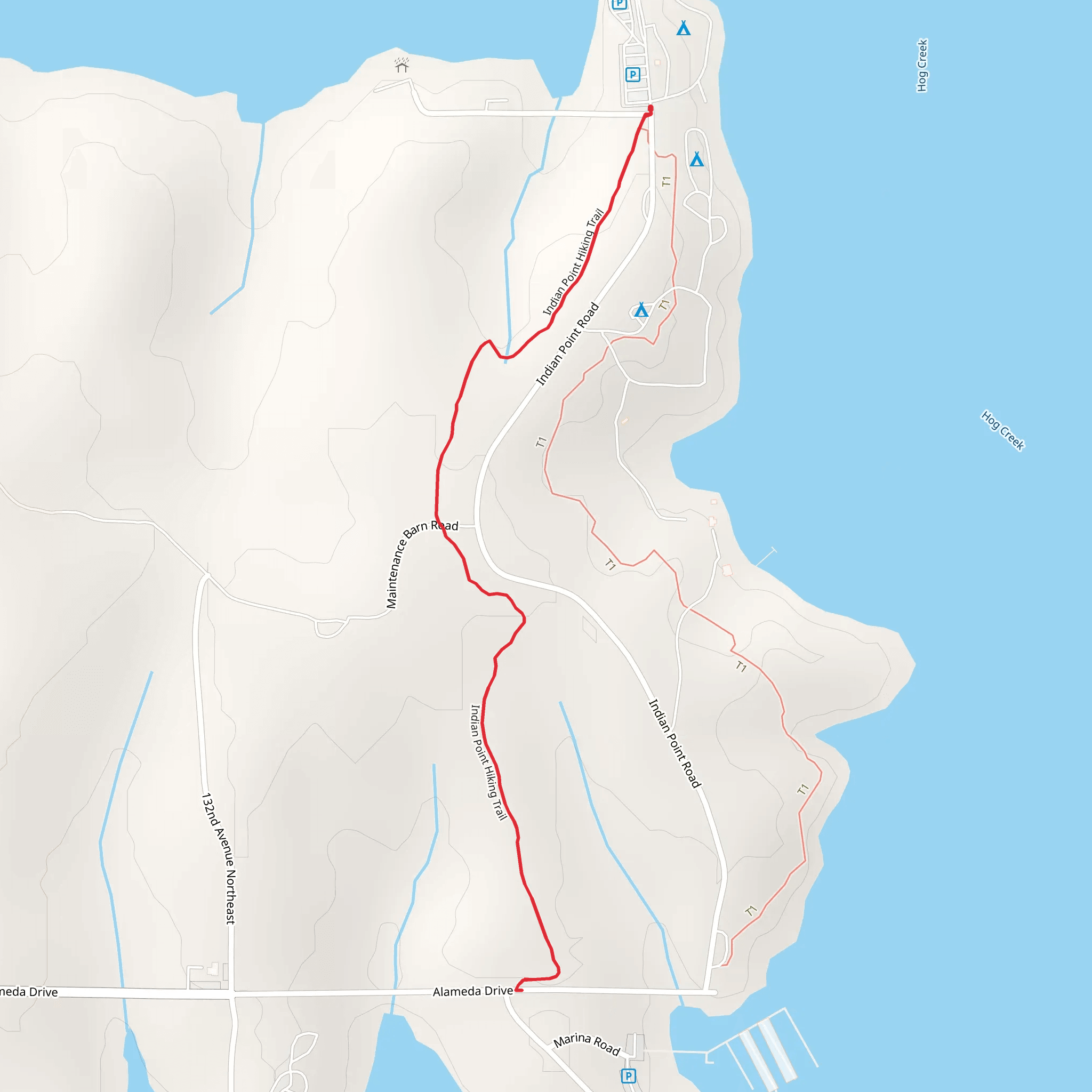 Indian Point Hiking Trail mobile static map