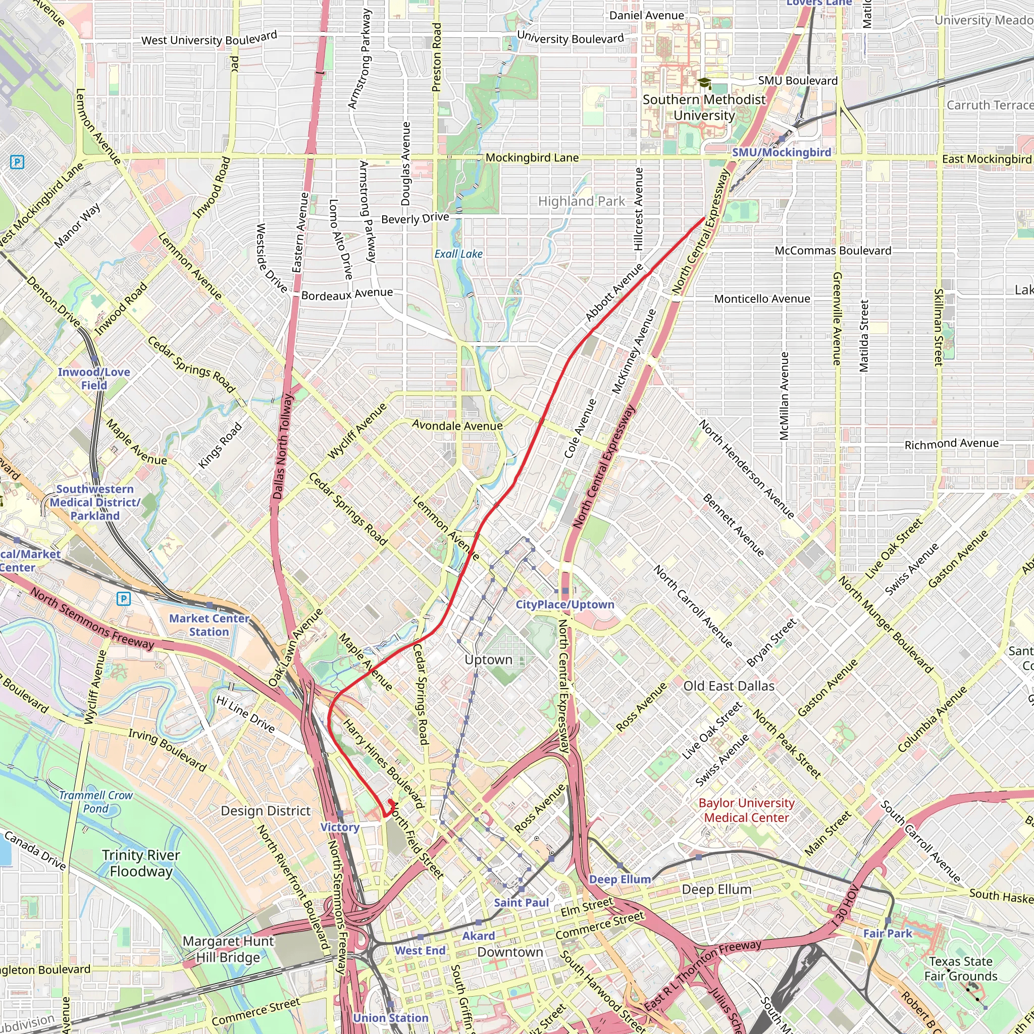 Katy Trail Greenbelt mobile static map