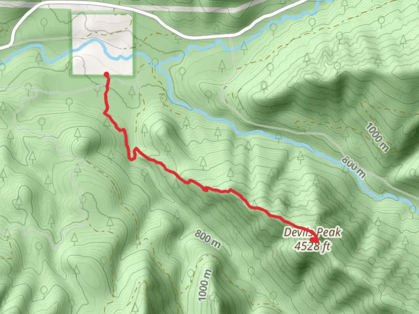 An image depicting the trail Devil's Peak Trail - Breitenbush and its surrounding area.