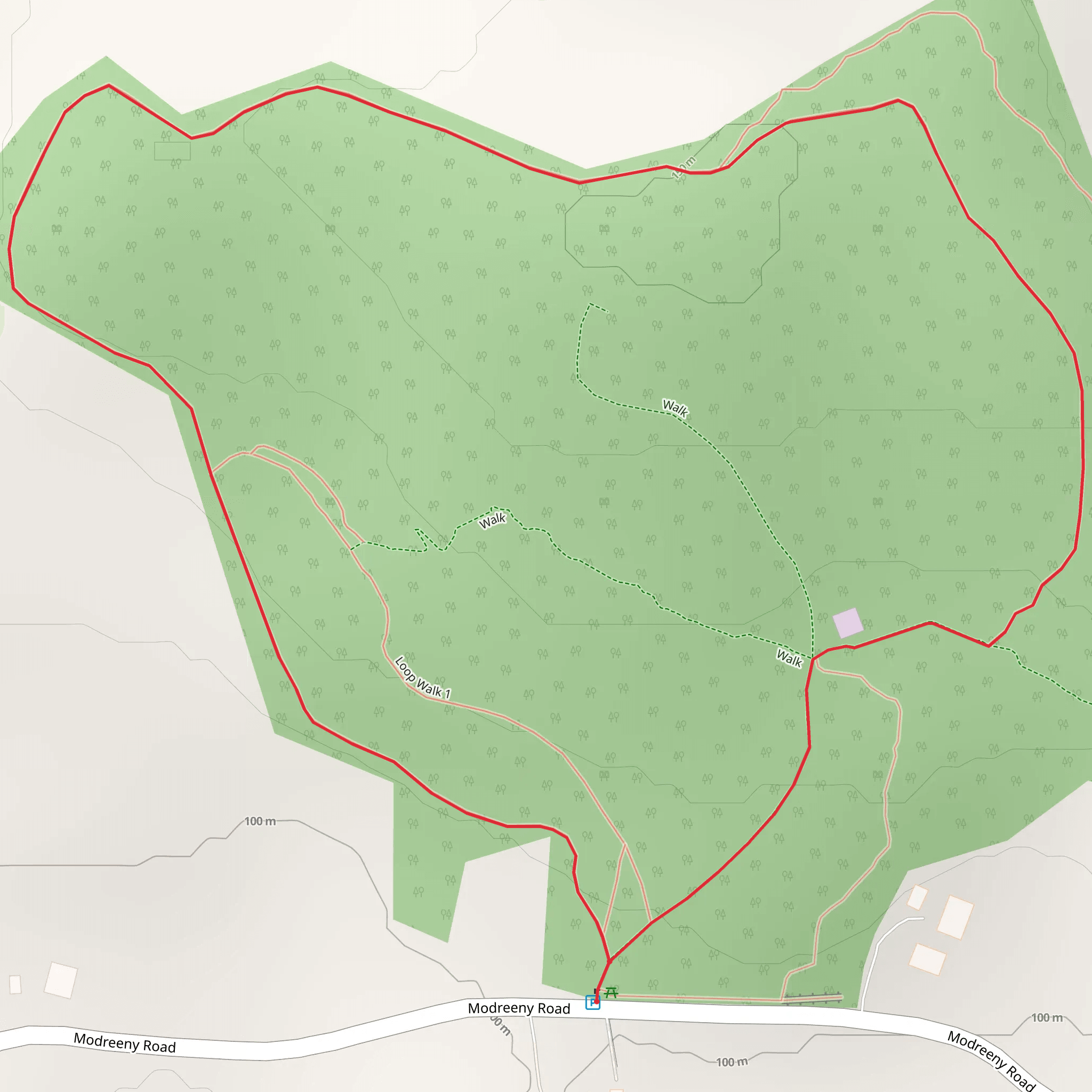 Knockanacree - Beech Trail mobile static map