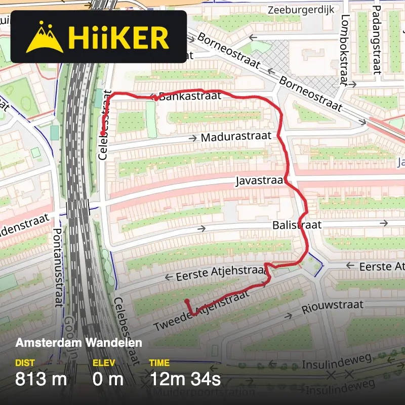 A map preview of the recording Amsterdam Wandelen.