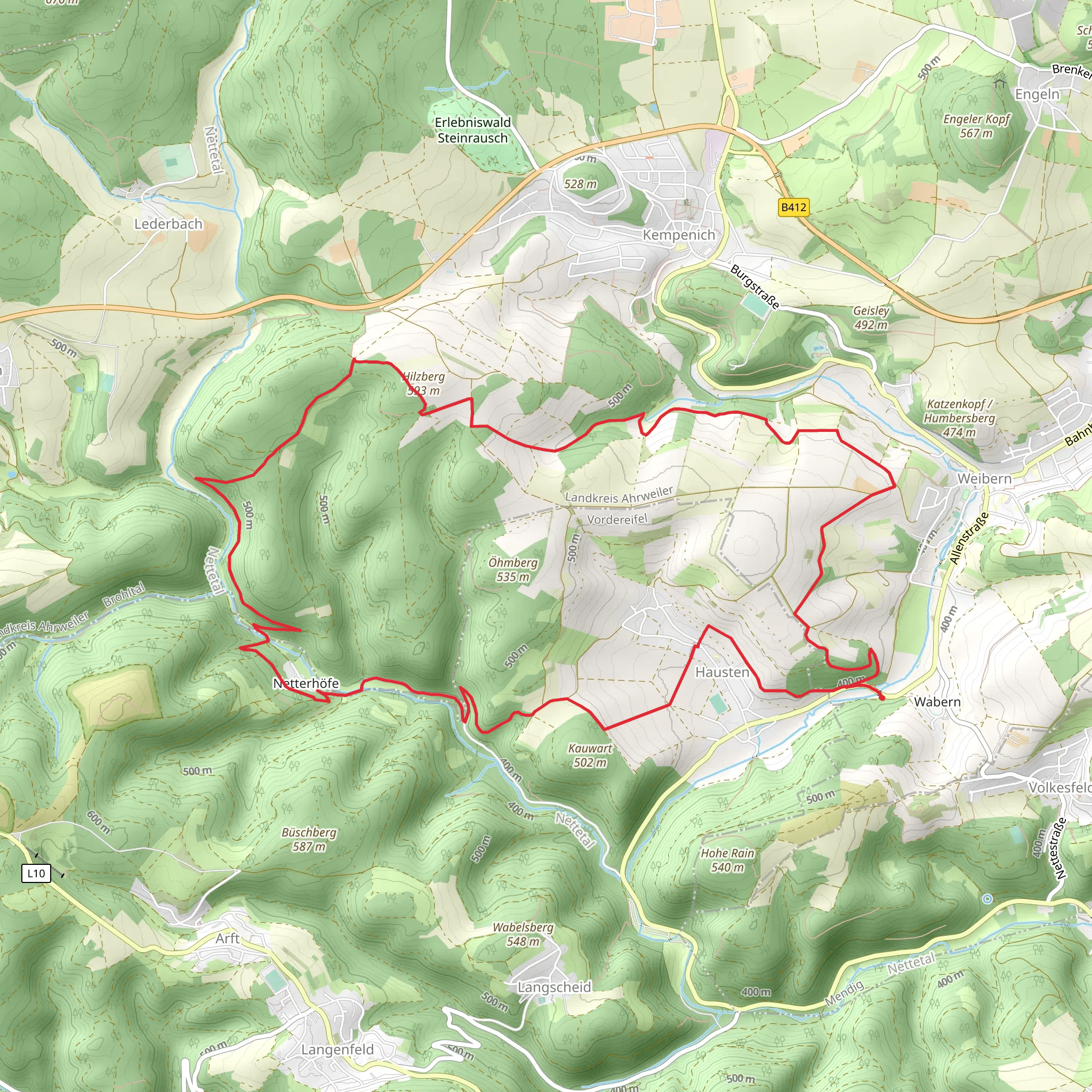 Wabern, Hilzberg and Netterhofe Loop mobile static map