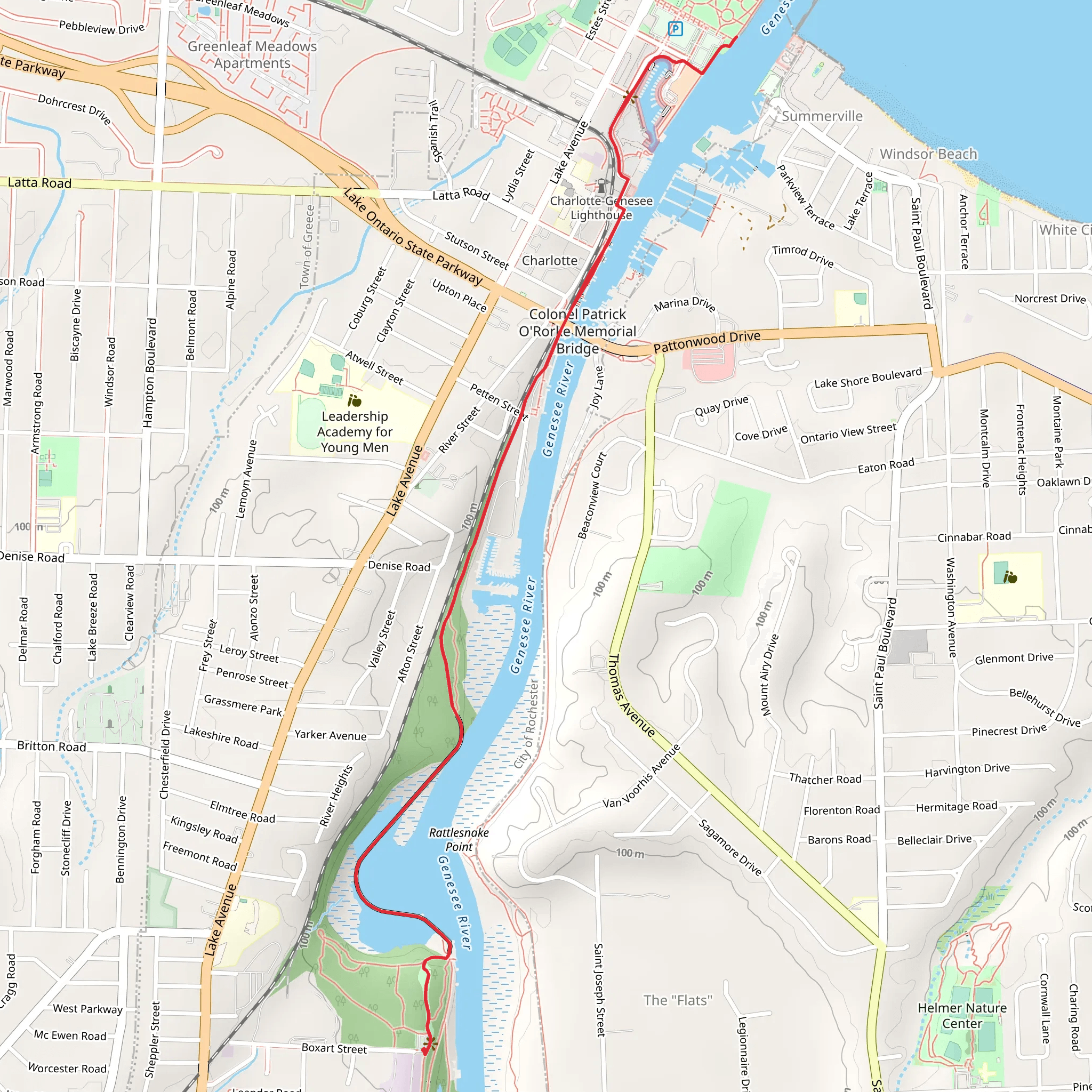 Genesee Riverway Trail mobile static map